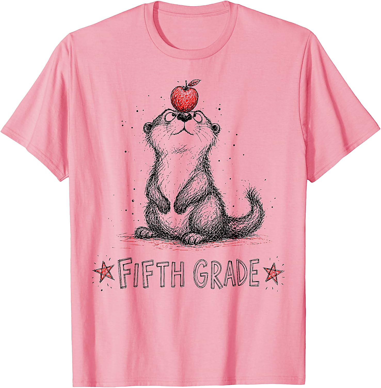 5th Grade Otter Apple T-Shirt | Back to School Gift Tee