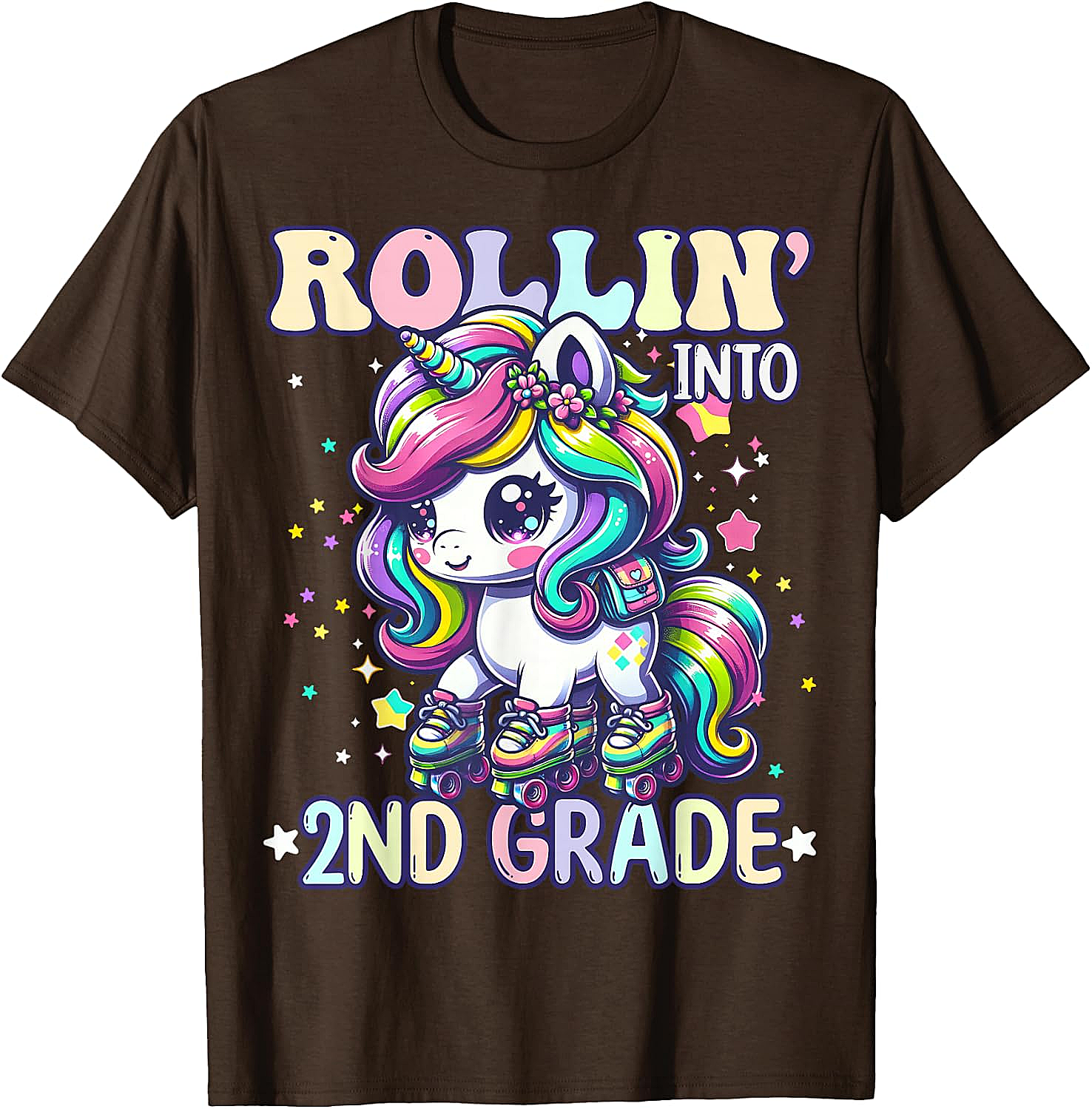 Rollin' Unicorn 2nd Grade T-Shirt Back to School Girl