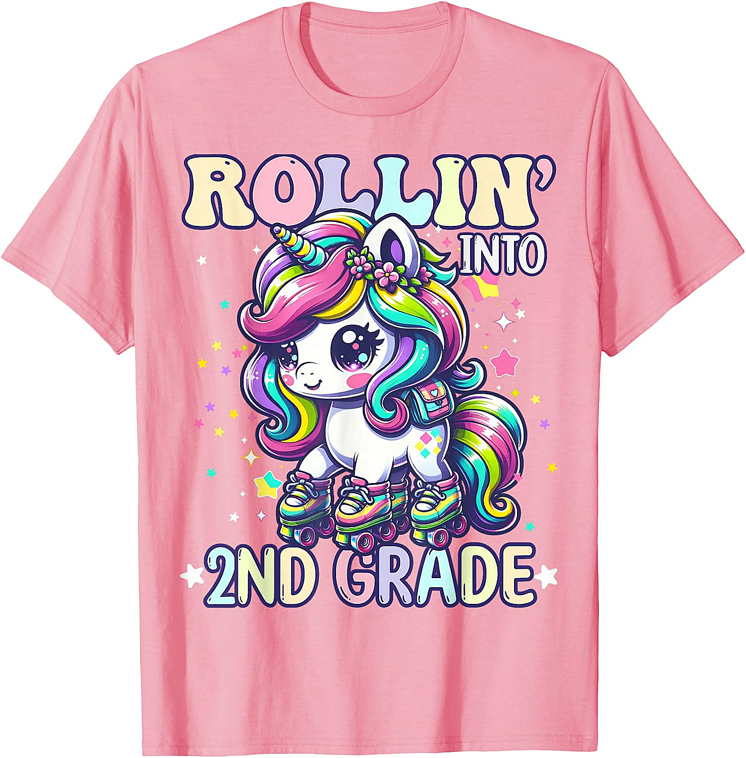 Rollin' Unicorn 2nd Grade T-Shirt Back to School Girl