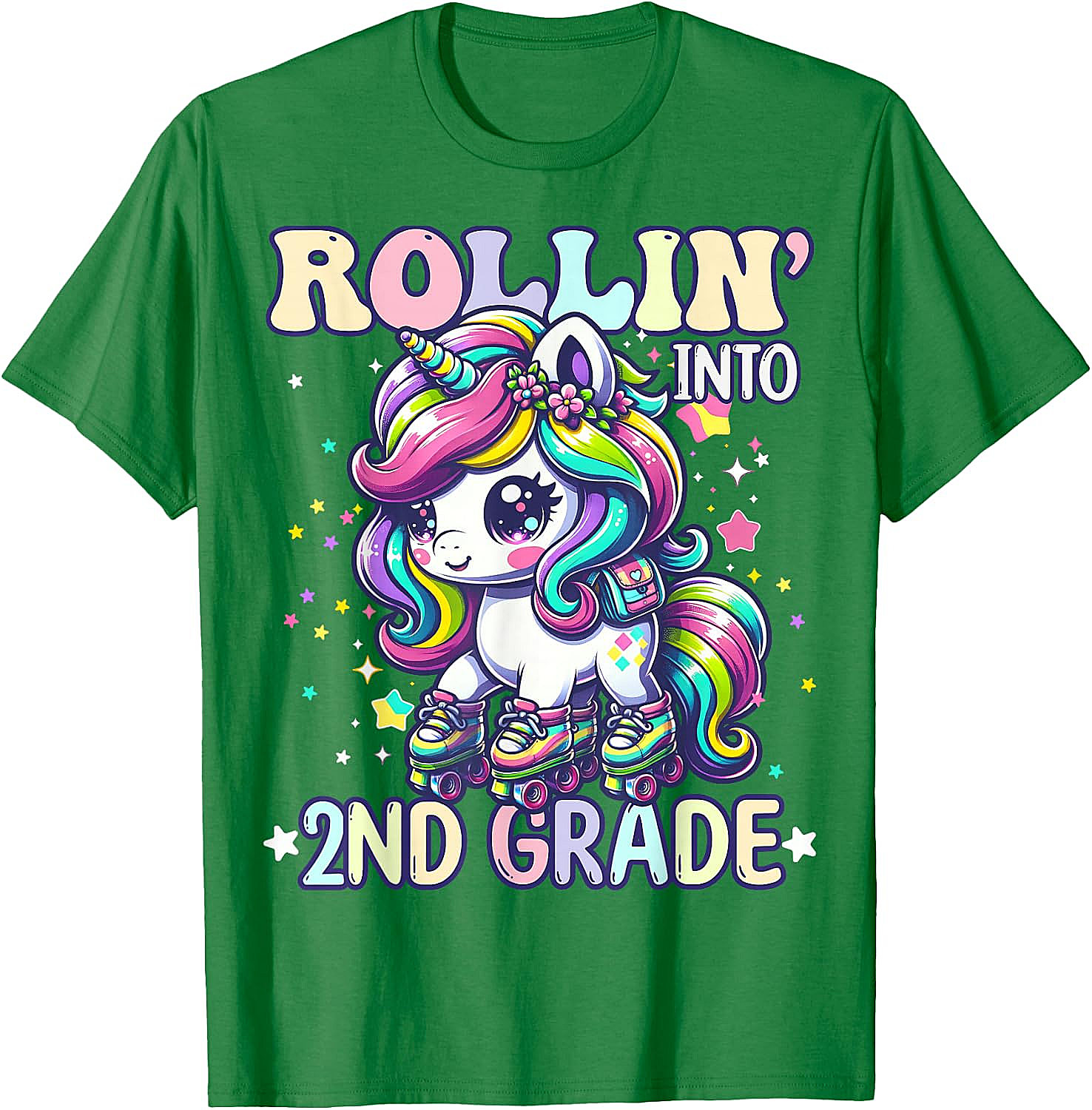 Rollin' Unicorn 2nd Grade T-Shirt Back to School Girl