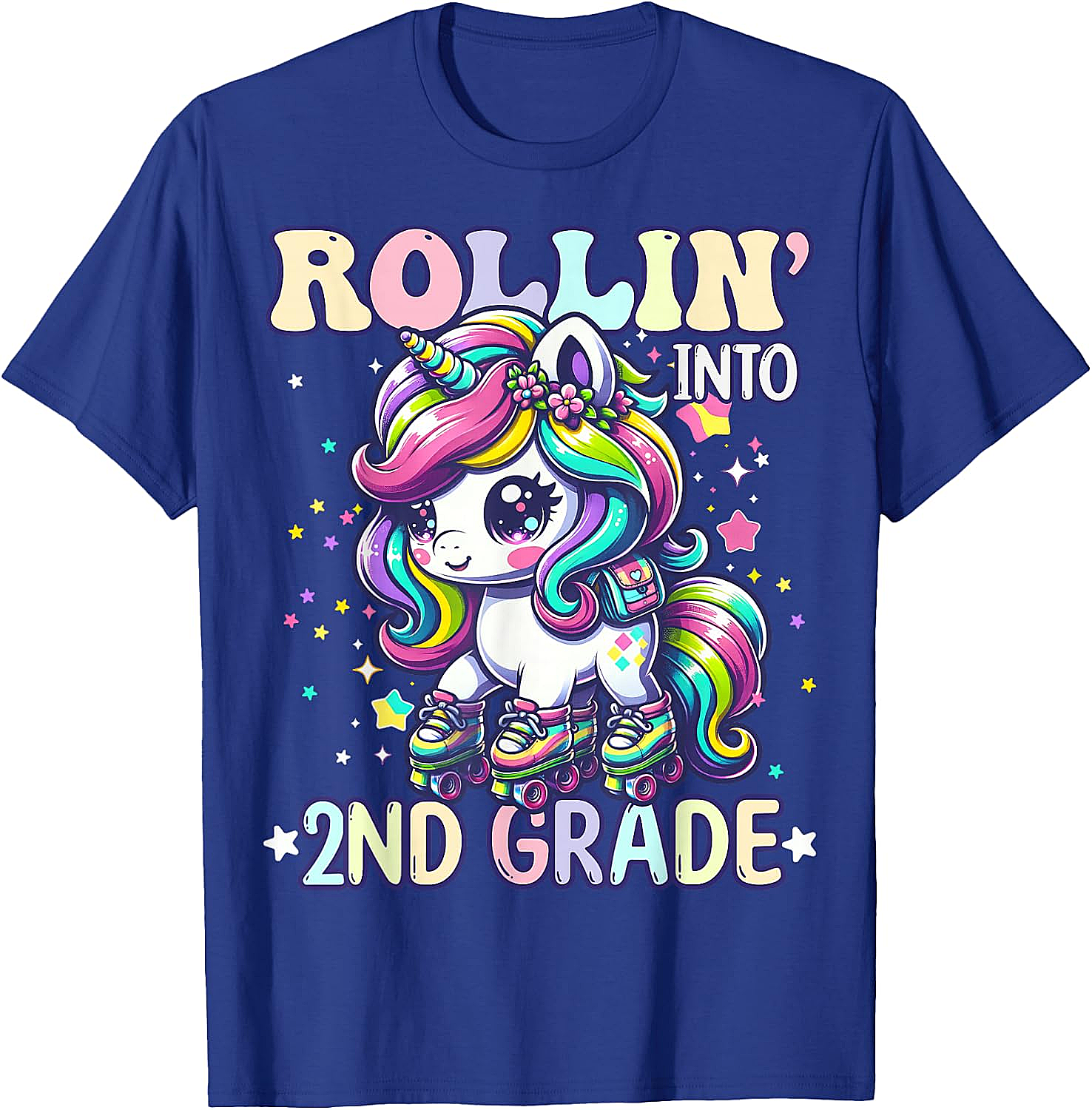 Rollin' Unicorn 2nd Grade T-Shirt Back to School Girl