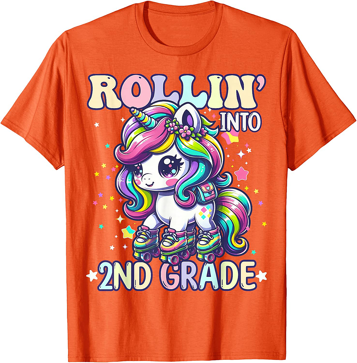 Rollin' Unicorn 2nd Grade T-Shirt Back to School Girl