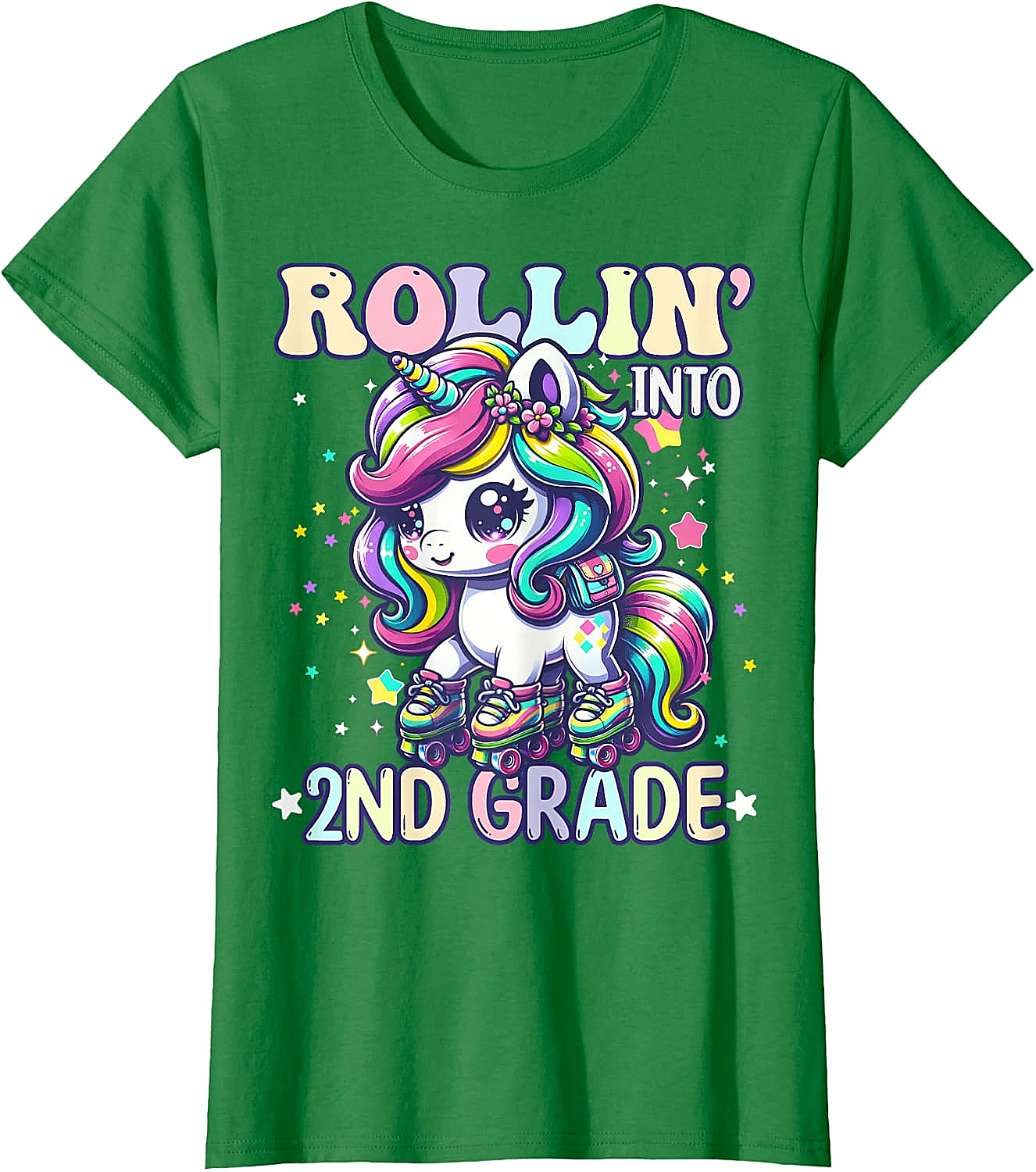 Rollin' Unicorn 2nd Grade T-Shirt Back to School Girl
