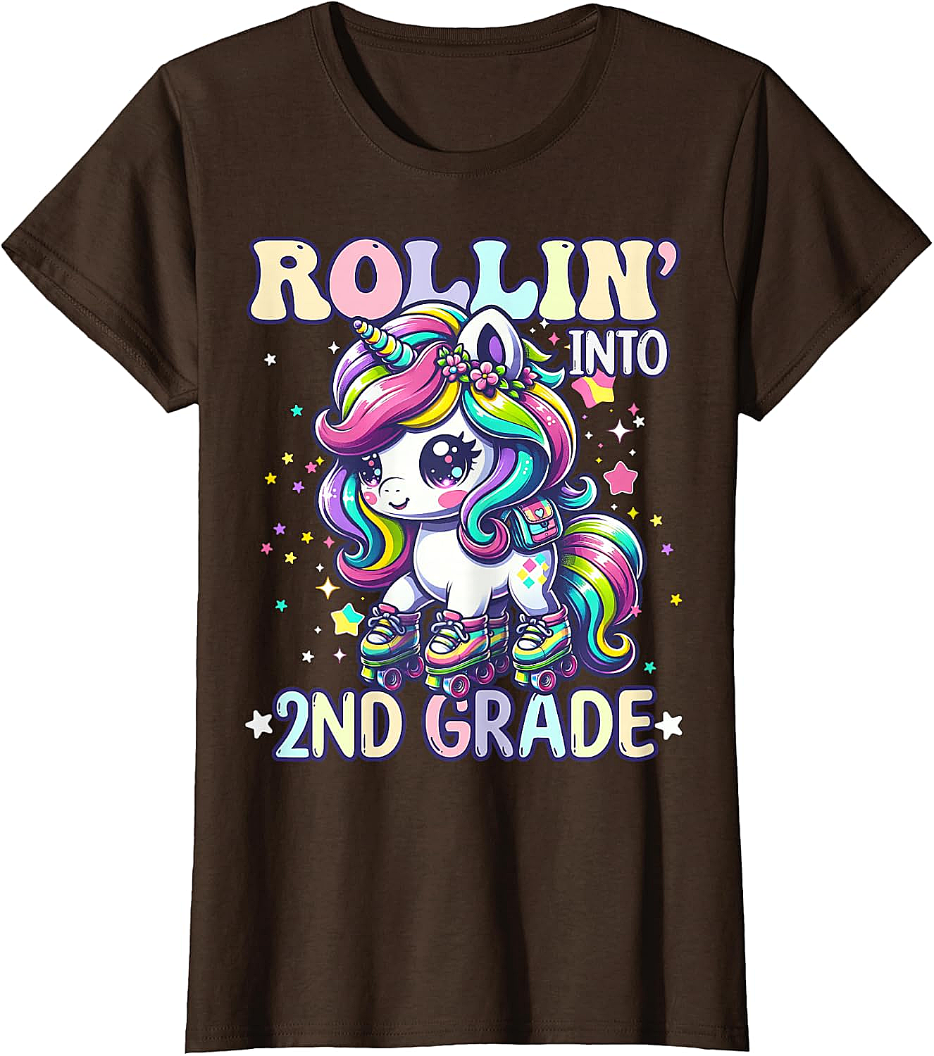 Rollin' Unicorn 2nd Grade T-Shirt Back to School Girl