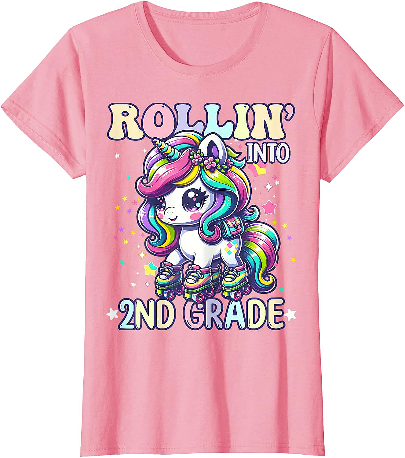 Rollin' Unicorn 2nd Grade T-Shirt Back to School Girl