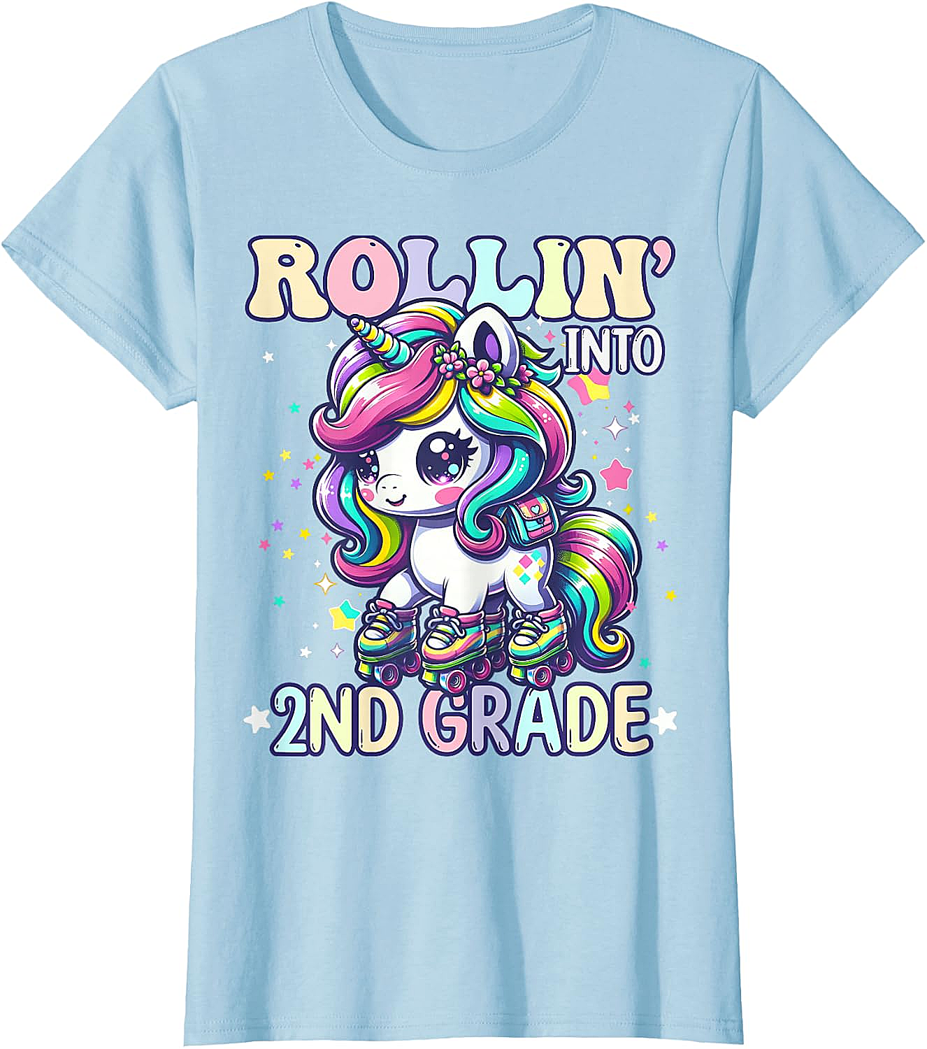 Rollin' Unicorn 2nd Grade T-Shirt Back to School Girl