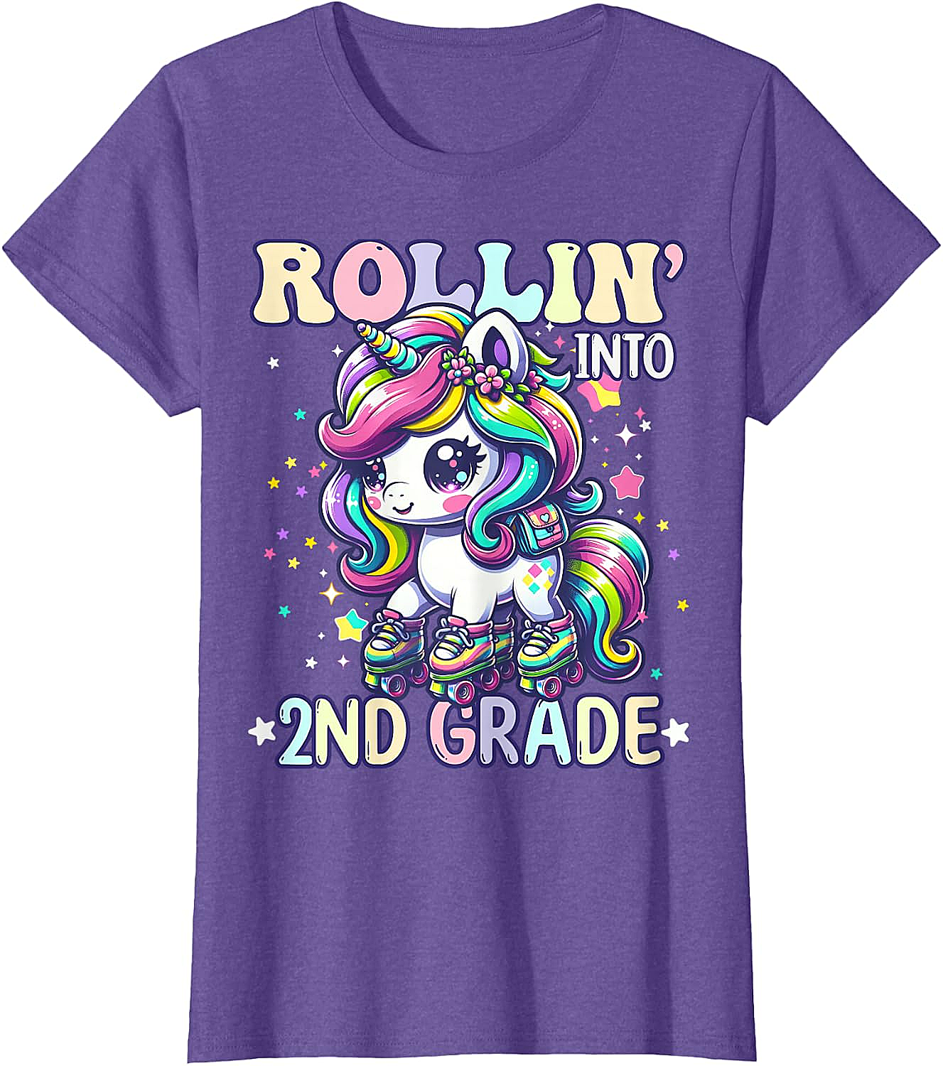 Rollin' Unicorn 2nd Grade T-Shirt Back to School Girl