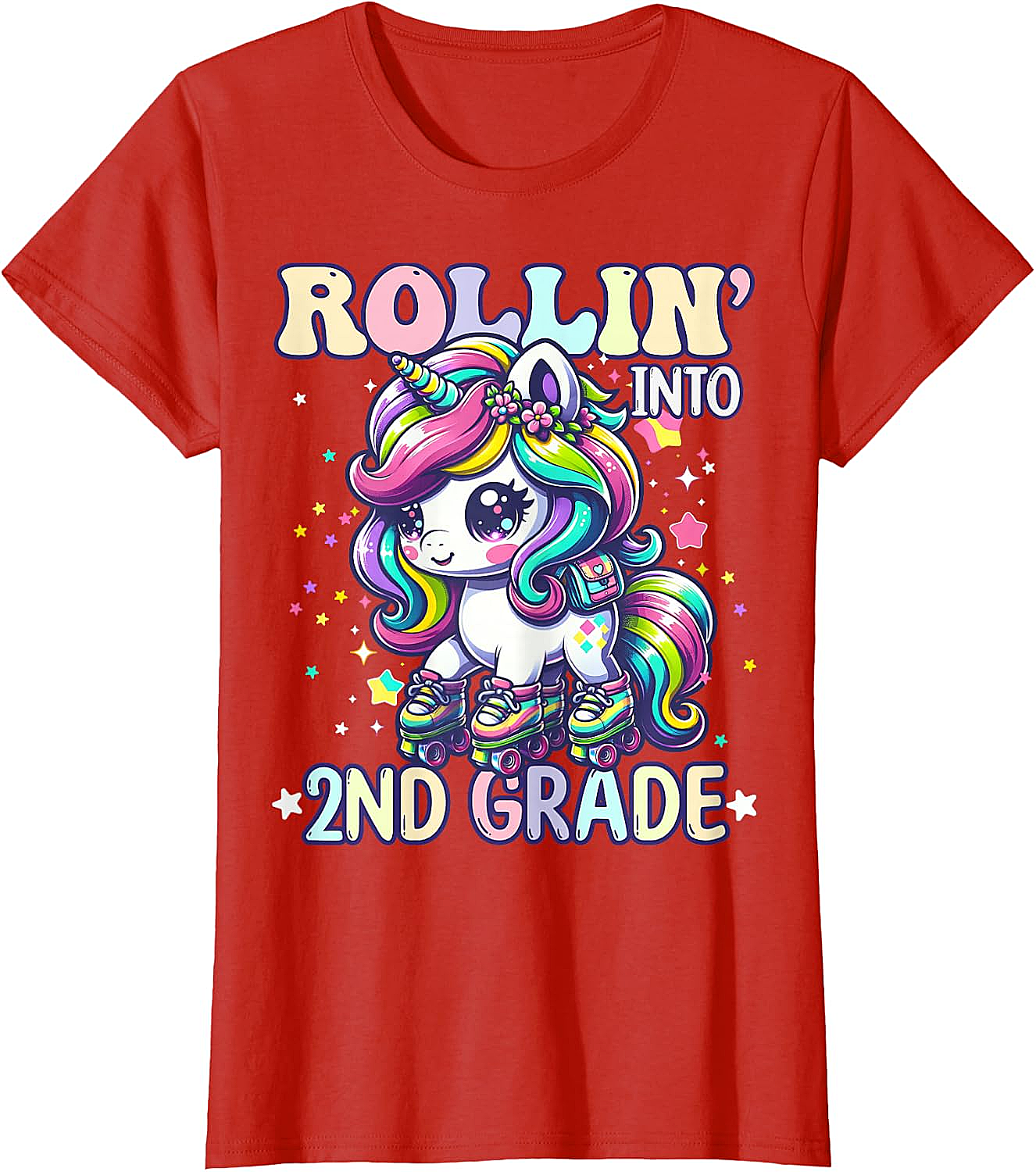 Rollin' Unicorn 2nd Grade T-Shirt Back to School Girl