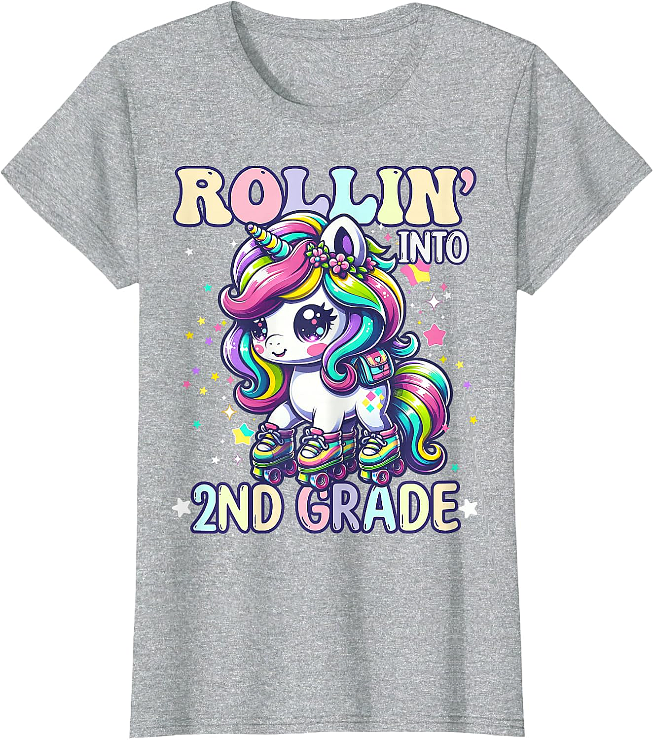 Rollin' Unicorn 2nd Grade T-Shirt Back to School Girl