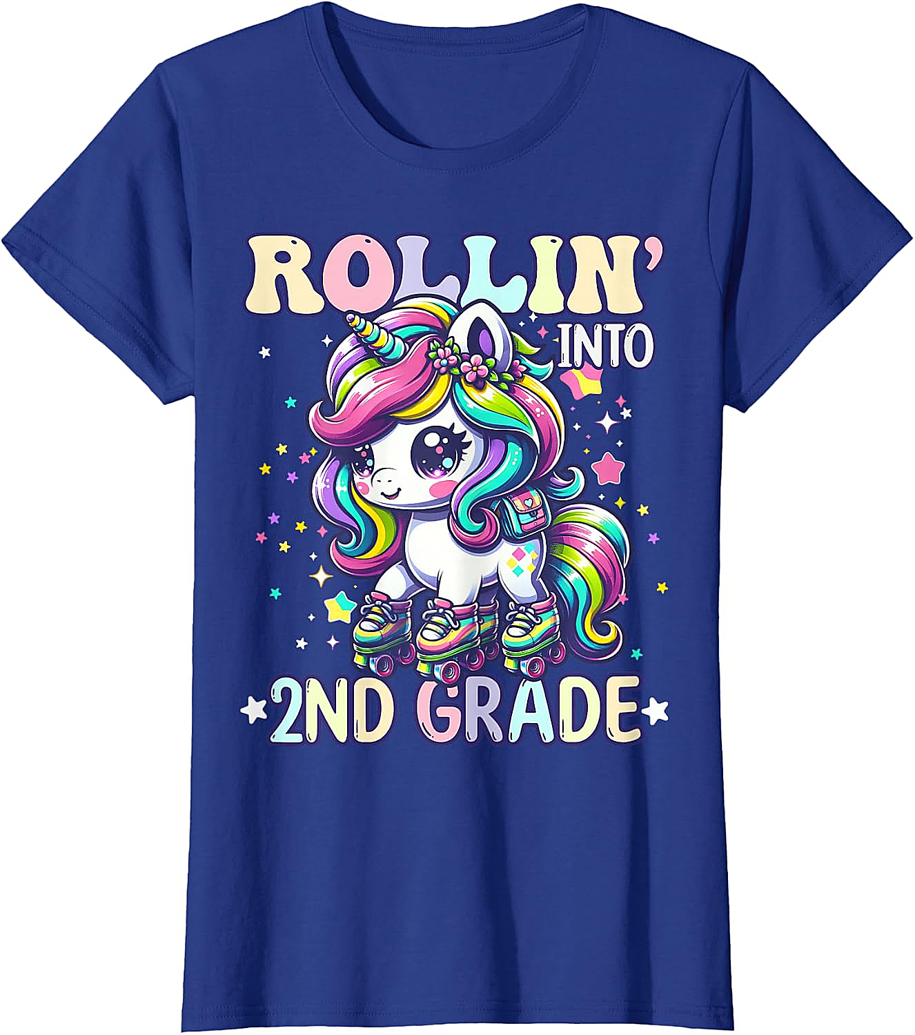 Rollin' Unicorn 2nd Grade T-Shirt Back to School Girl