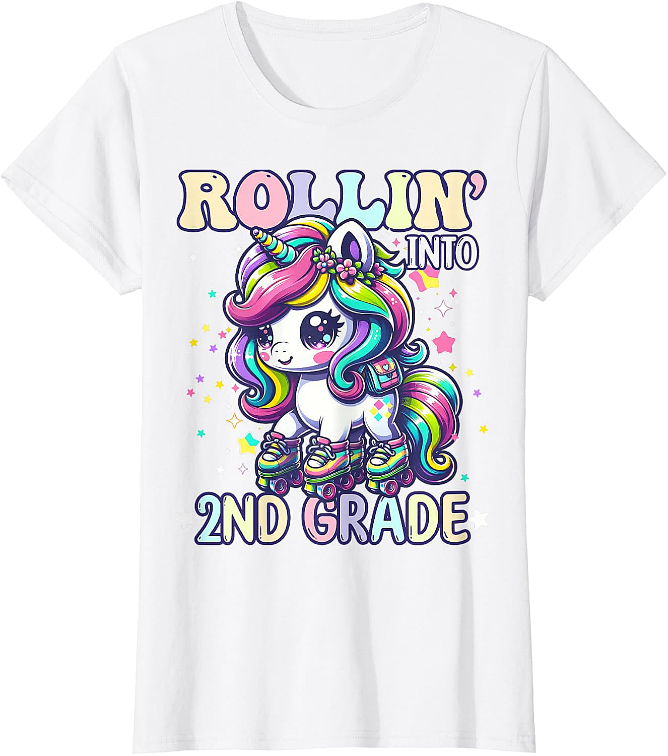 Rollin' Unicorn 2nd Grade T-Shirt Back to School Girl