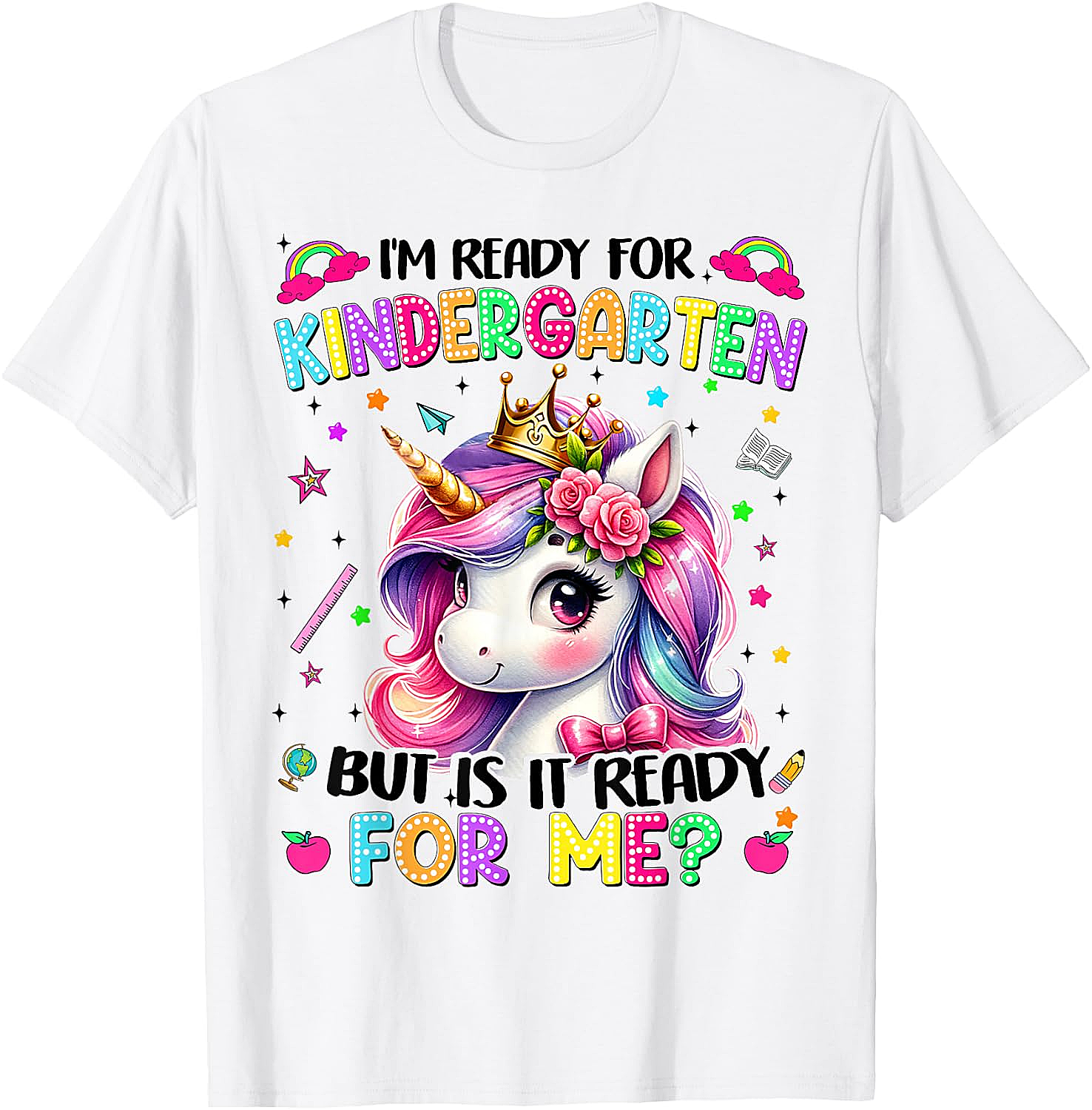 Kindergarten Unicorn Tee - Ready for School Girls T-Shirt