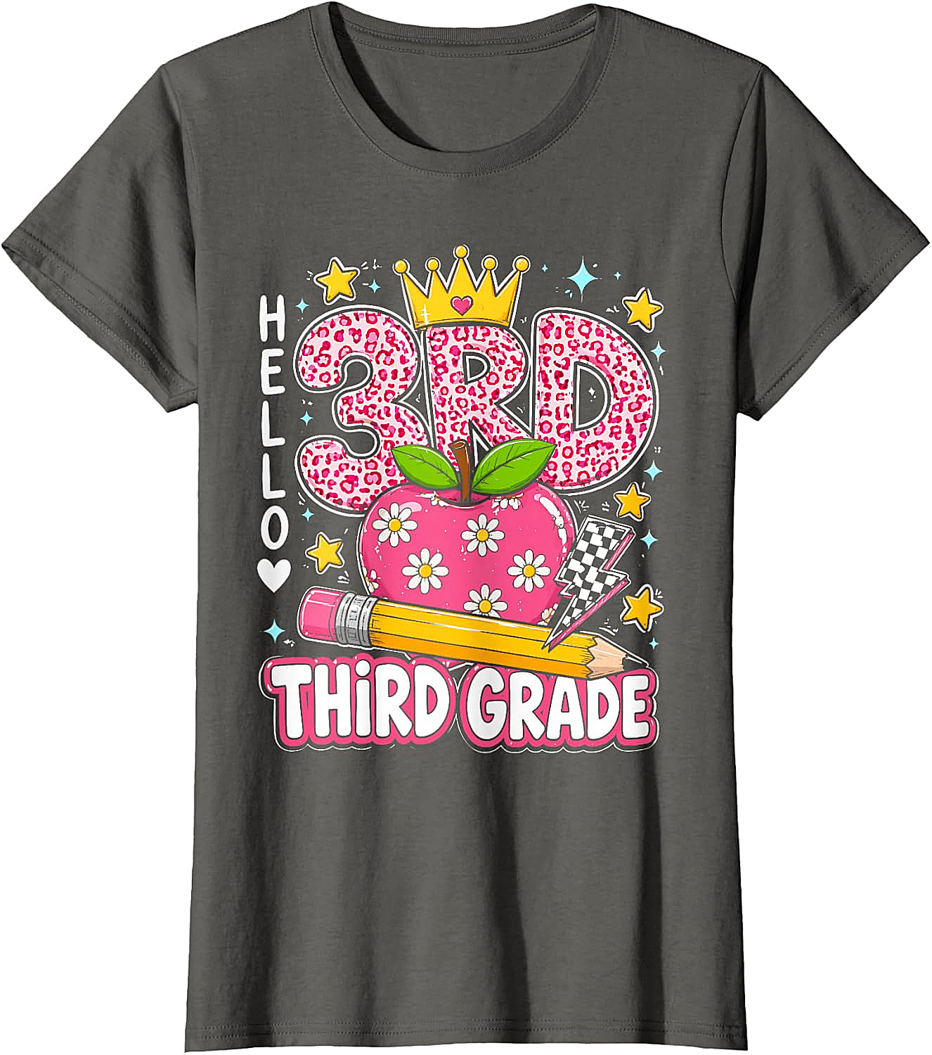 Hello Third Grade Pink Leopard T-Shirt Back to School
