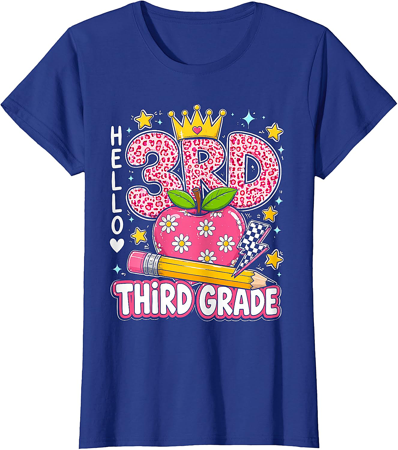  Hello Third Grade Pink Leopard T-Shirt Back to School