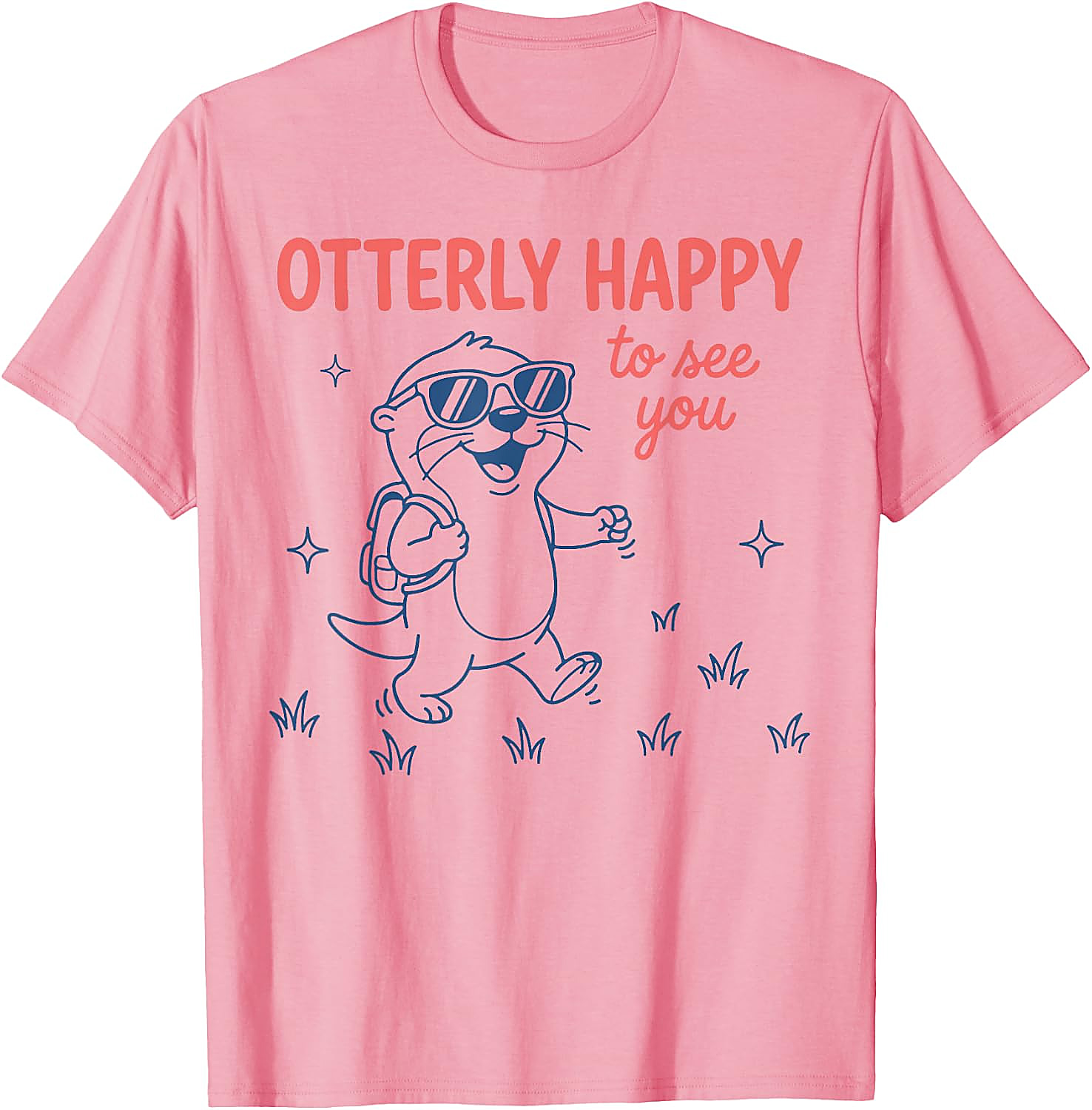 Otterly Happy Cute Otter T-Shirt | Funny Back to School Tee