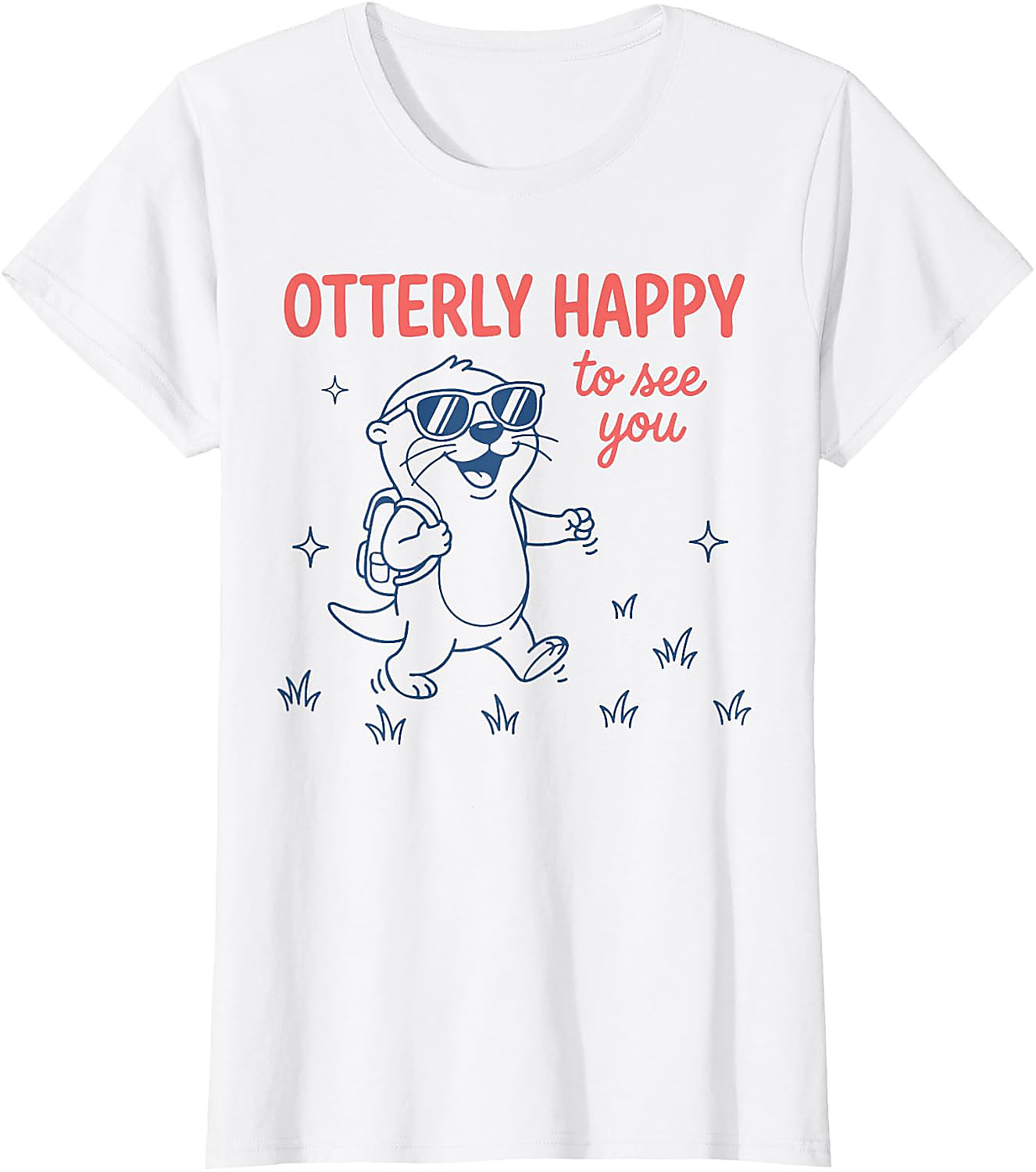 Otterly Happy Cute Otter T-Shirt | Funny Back to School Tee