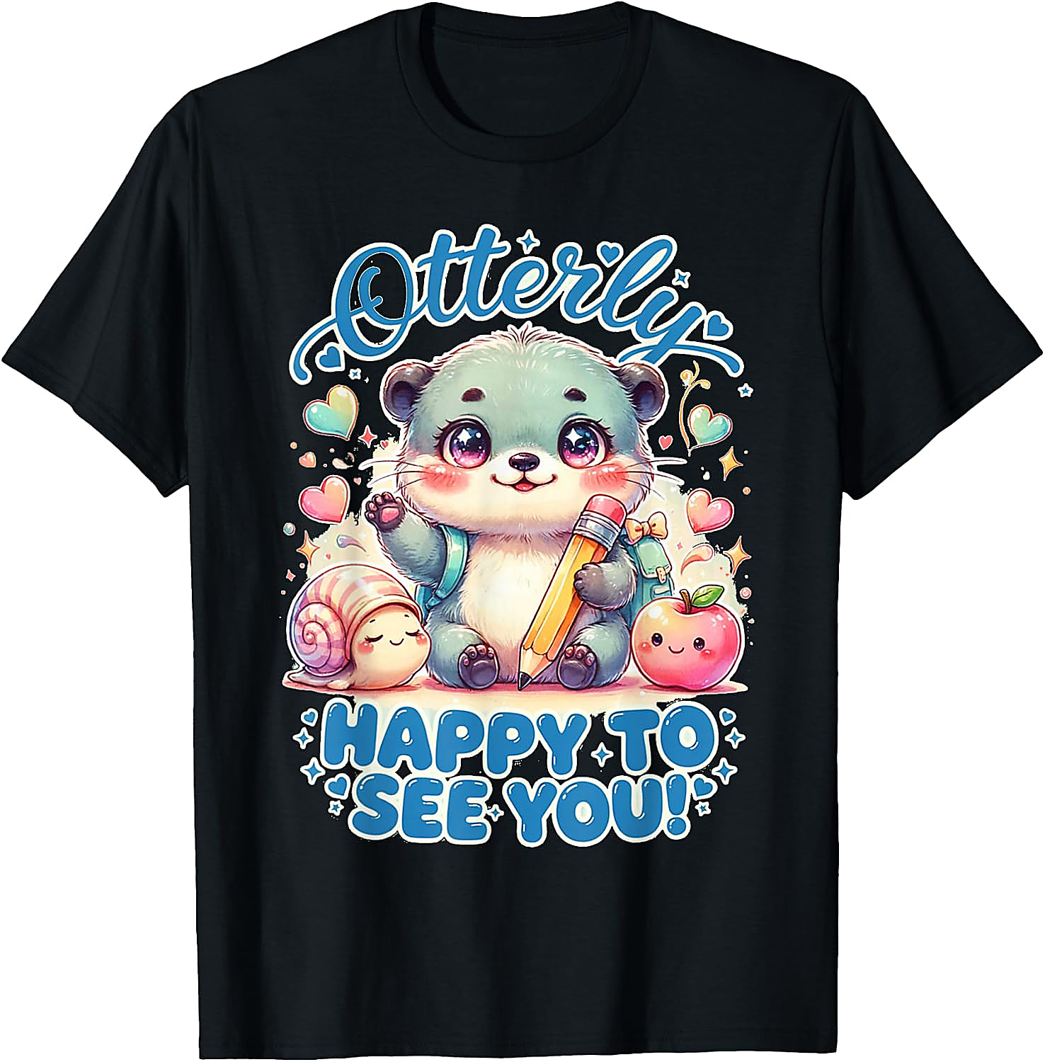 Cute Otter Back to School T-Shirt | Otterly Happy Tee