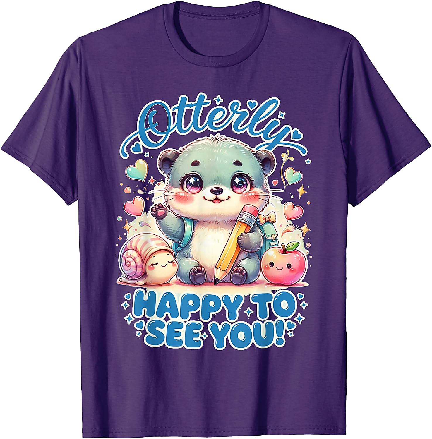 Cute Otter Back to School T-Shirt | Otterly Happy Tee
