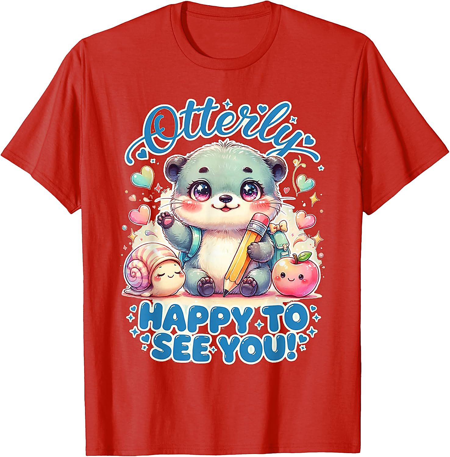 Cute Otter Back to School T-Shirt | Otterly Happy Tee