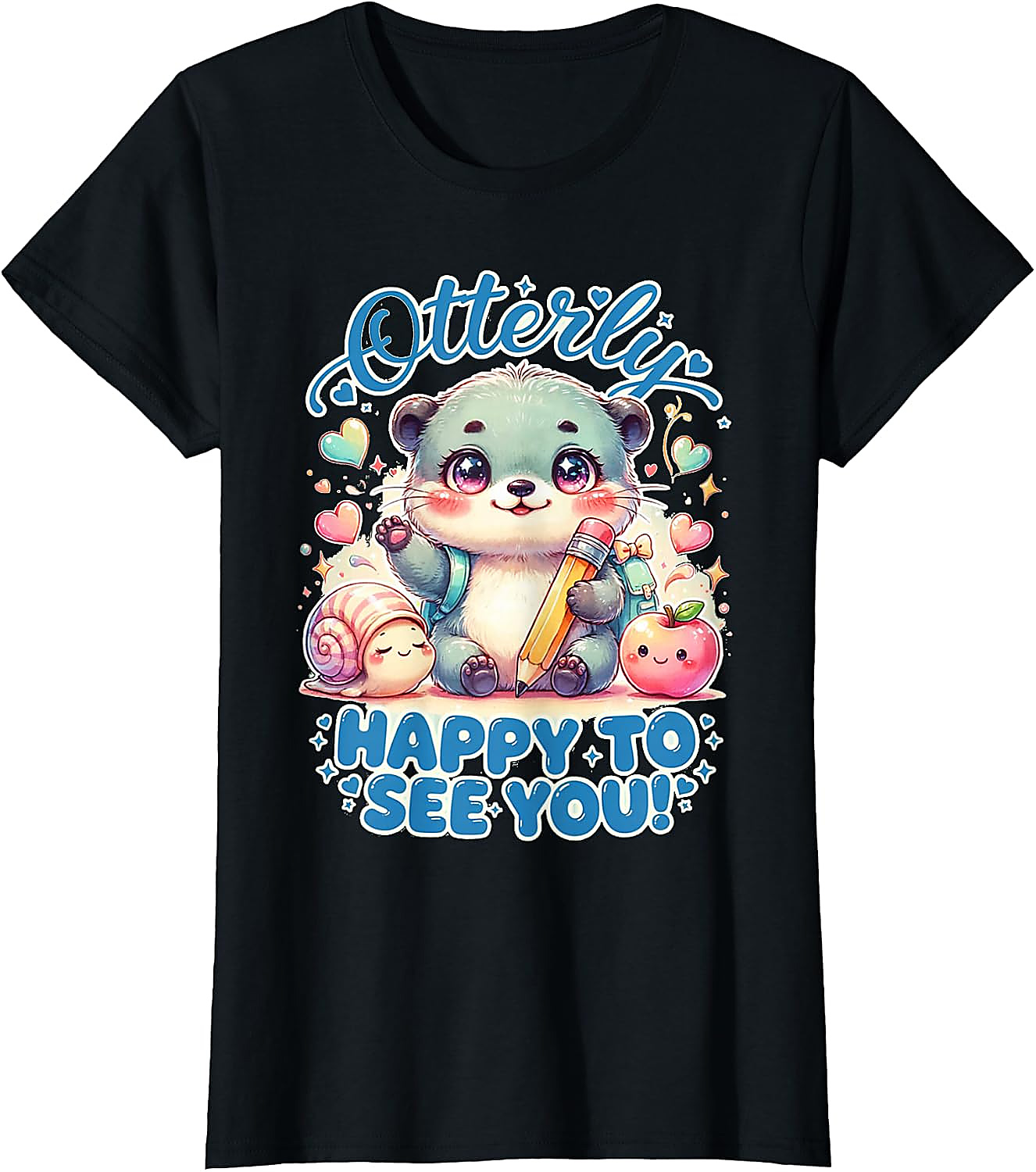 Cute Otter Back to School T-Shirt | Otterly Happy Tee