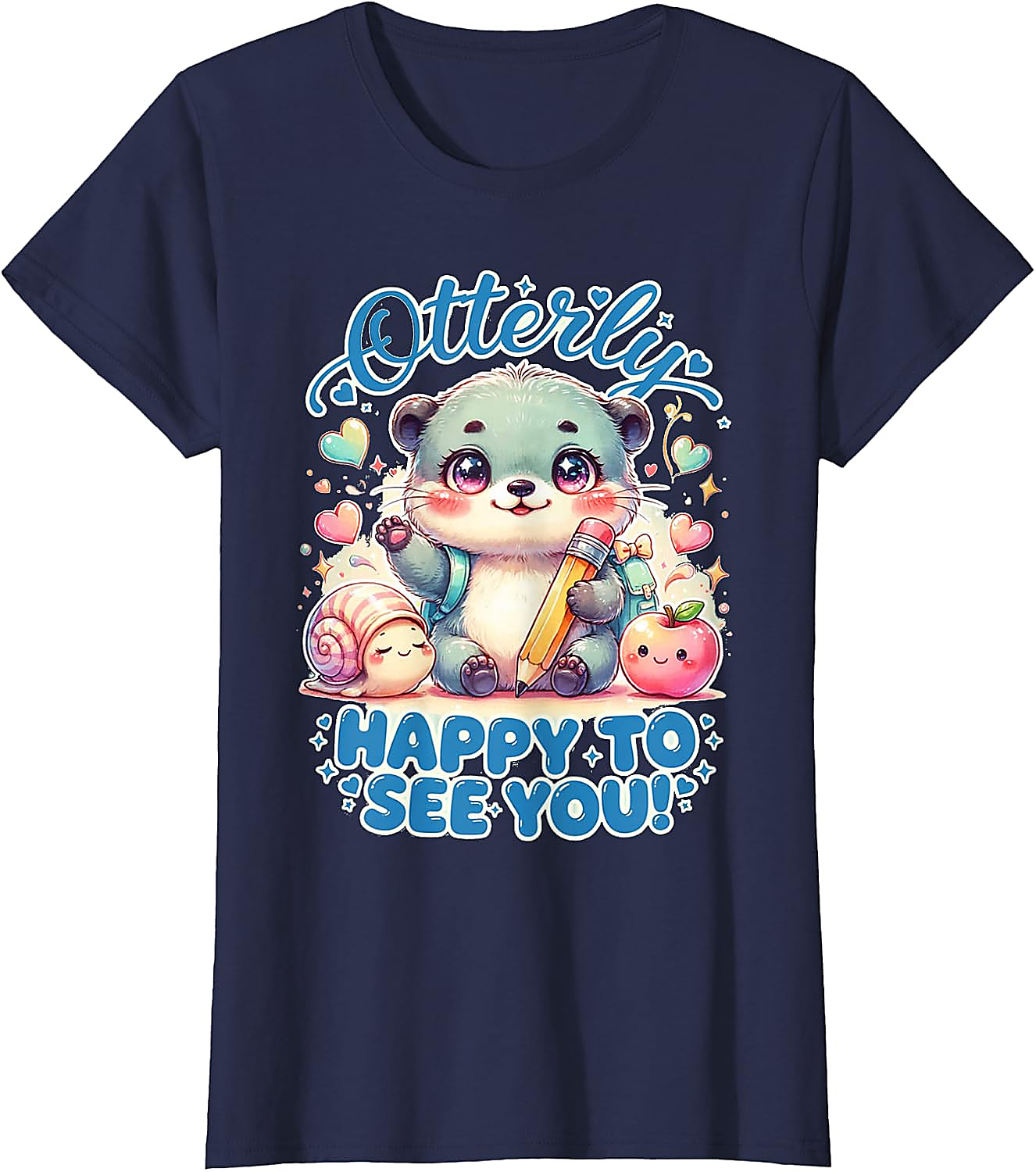 Cute Otter Back to School T-Shirt | Otterly Happy Tee