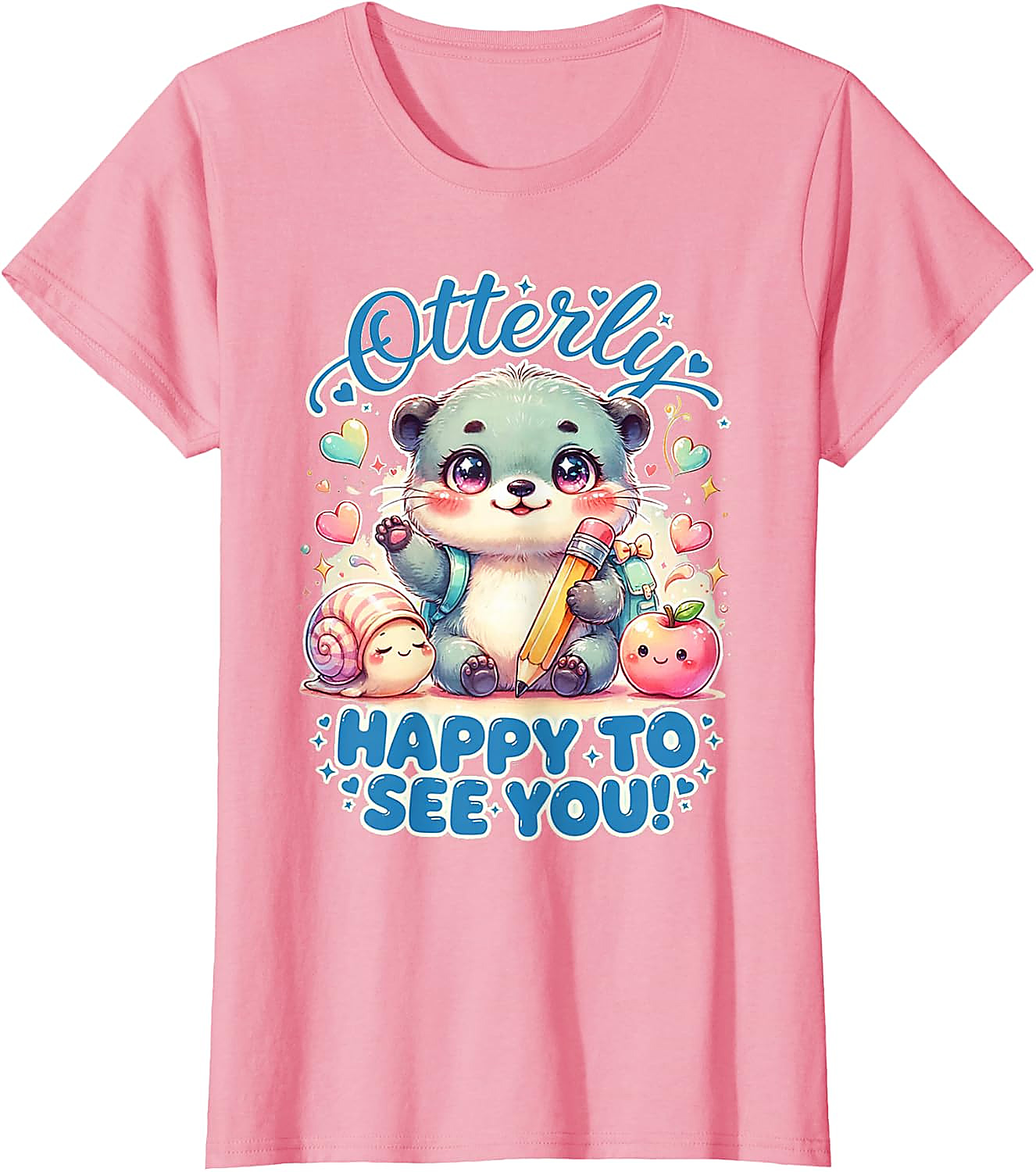 Cute Otter Back to School T-Shirt | Otterly Happy Tee