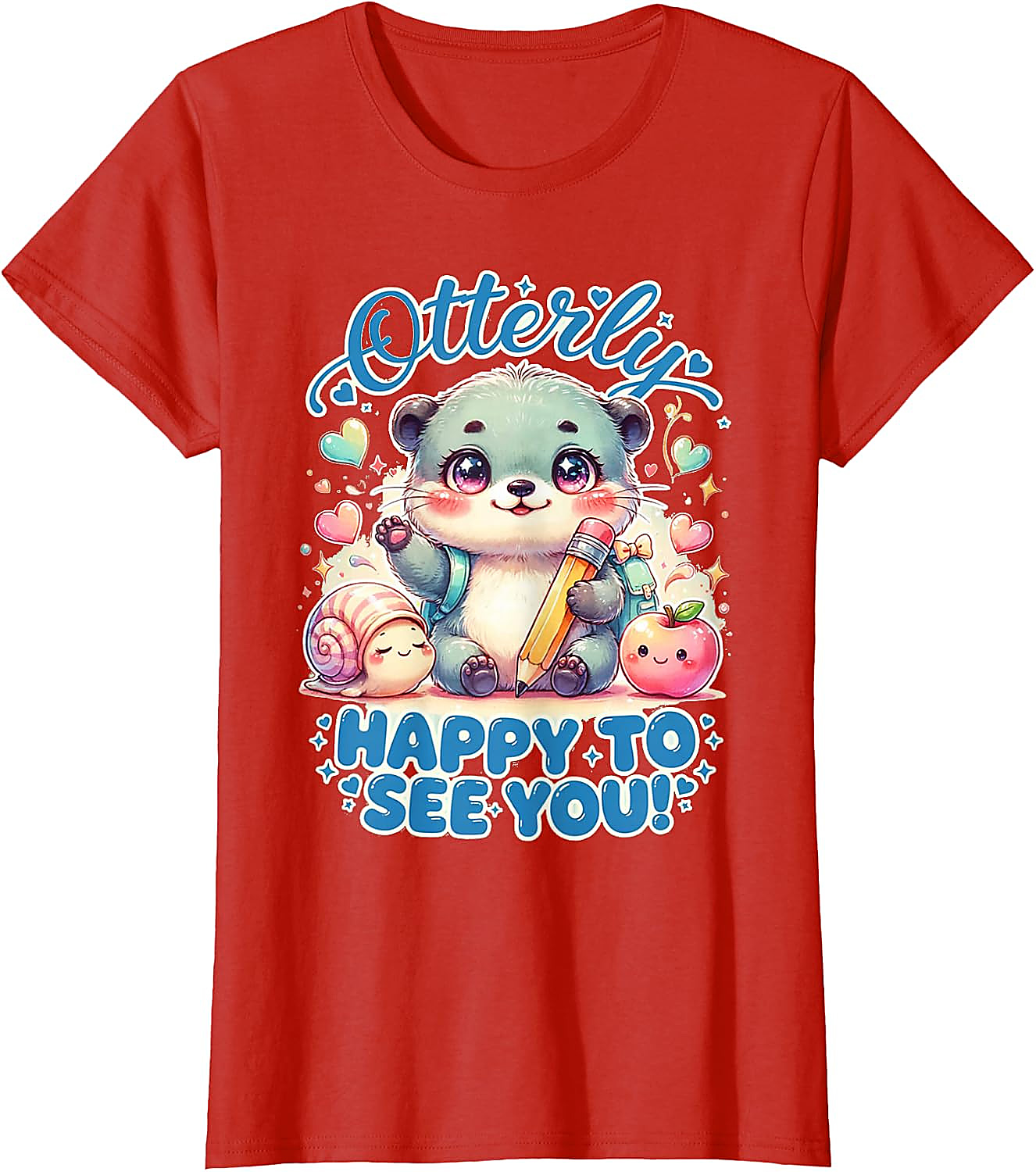 Cute Otter Back to School T-Shirt | Otterly Happy Tee