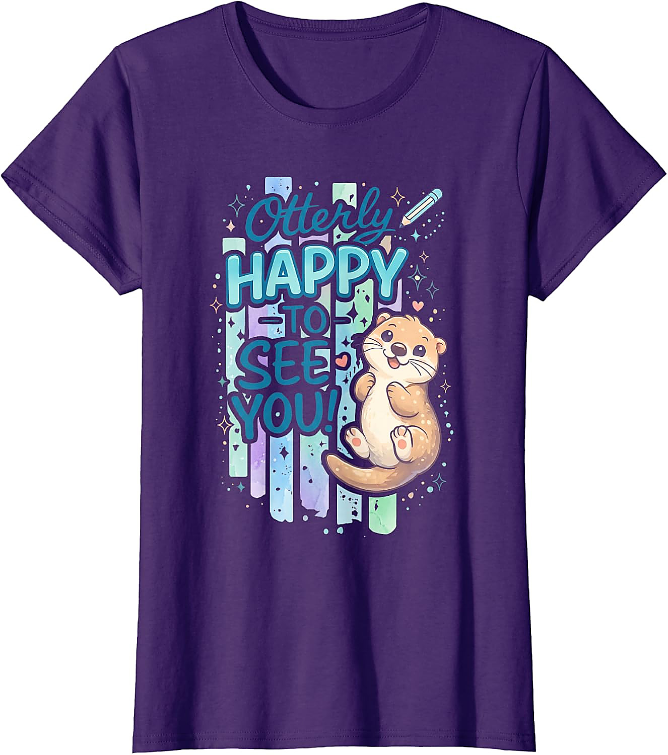 Otterly Happy T-Shirt | Cute Sea Otter Back to School Tee