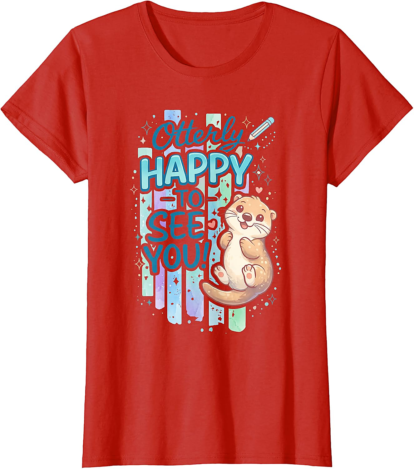 Otterly Happy T-Shirt | Cute Sea Otter Back to School Tee