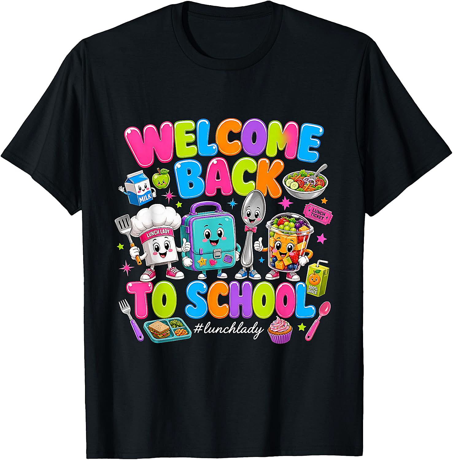 Cute Welcome Back Lunch Lady T-Shirt - School Staff Tee