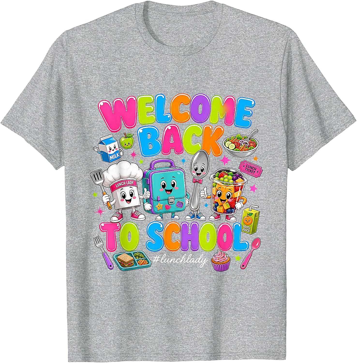 Cute Welcome Back Lunch Lady T-Shirt - School Staff Tee