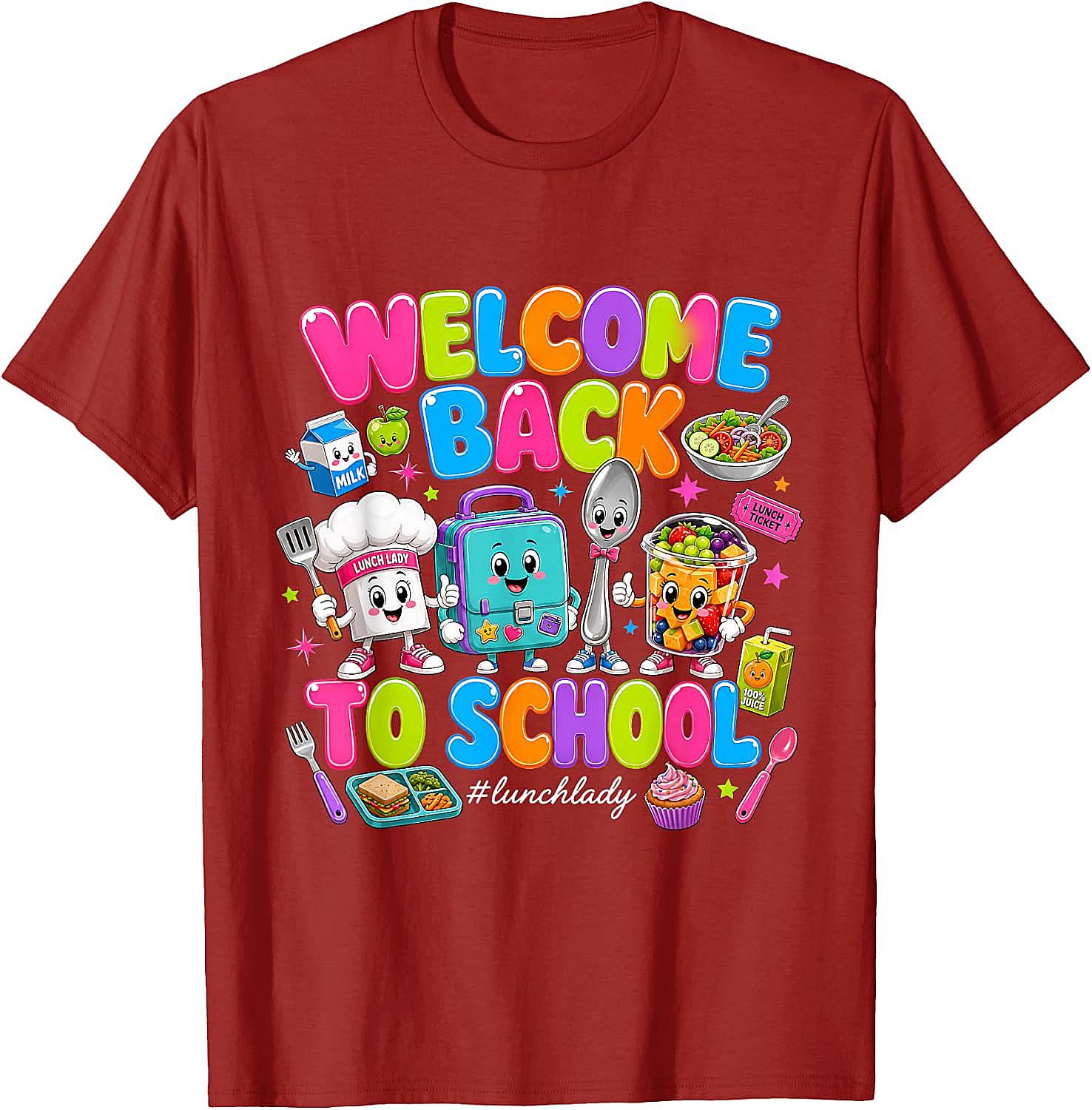 Cute Welcome Back Lunch Lady T-Shirt - School Staff Tee