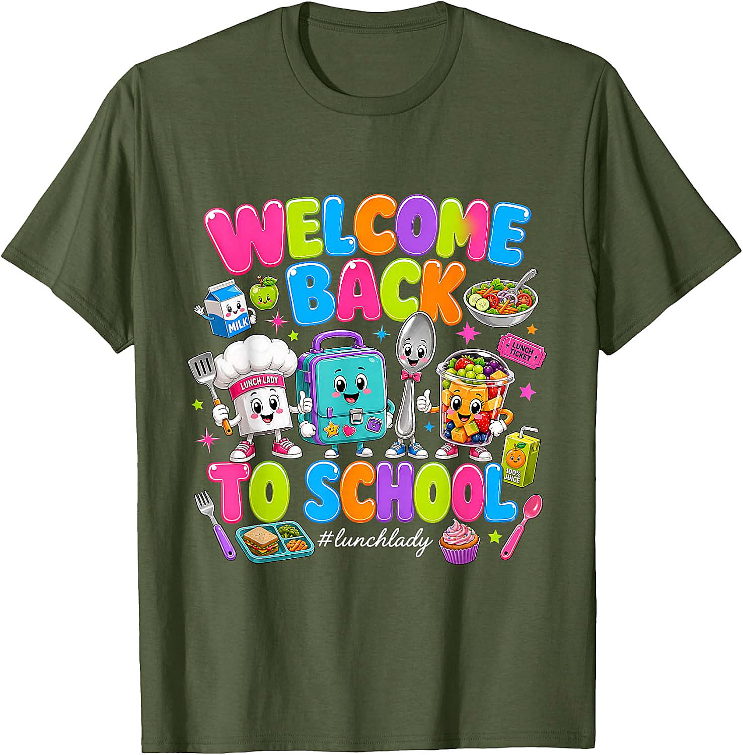 Cute Welcome Back Lunch Lady T-Shirt - School Staff Tee