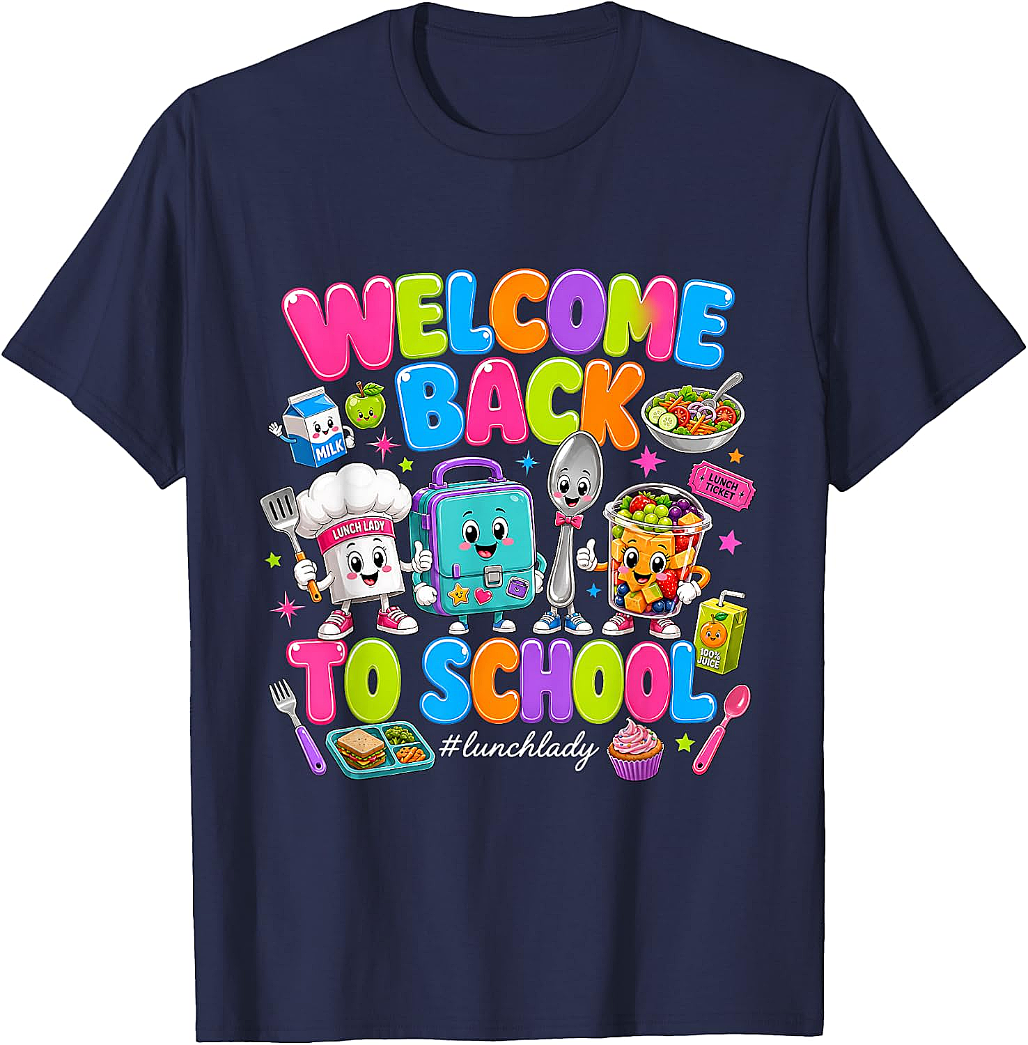 Cute Welcome Back Lunch Lady T-Shirt - School Staff Tee