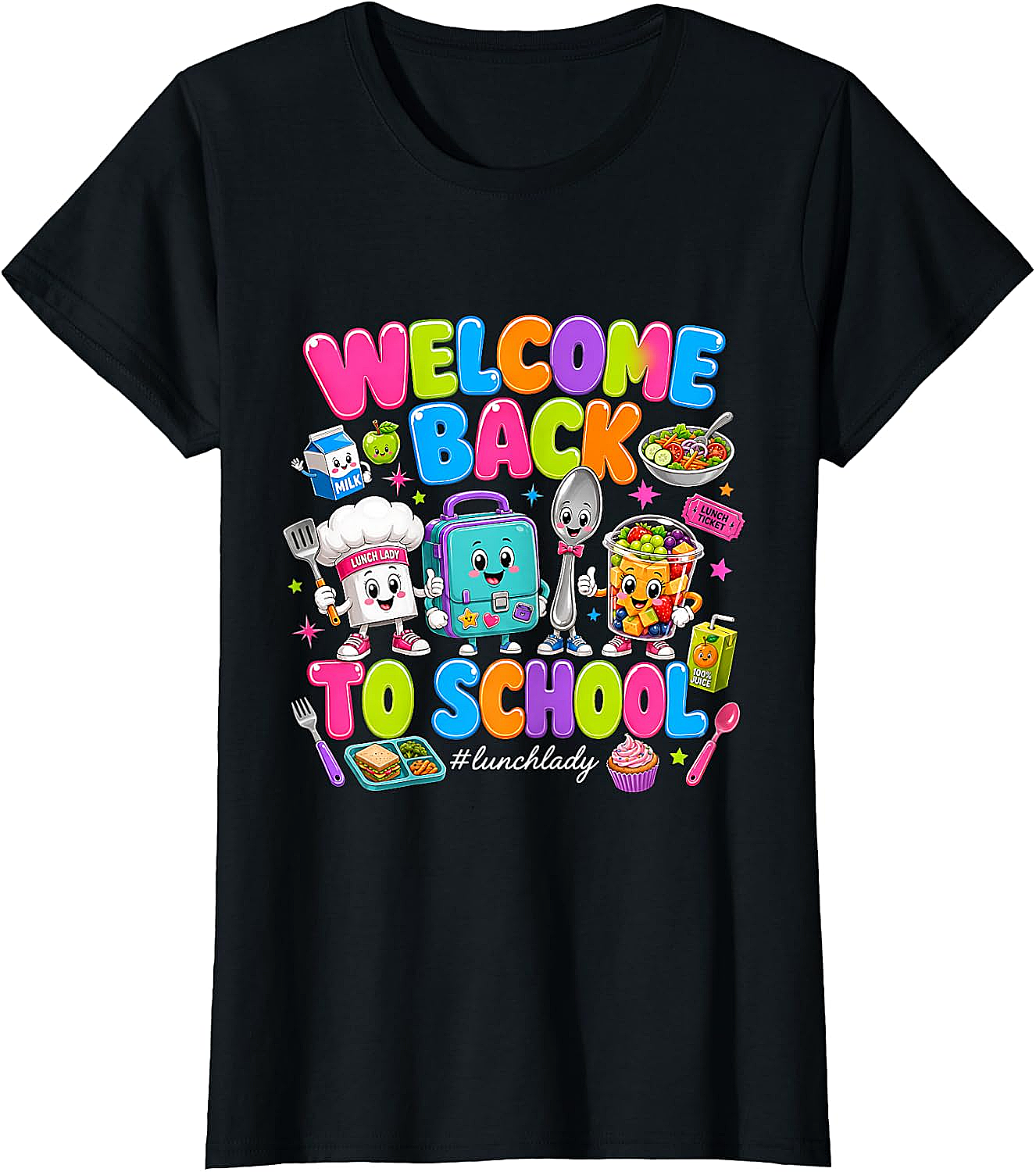 Cute Welcome Back Lunch Lady T-Shirt - School Staff Tee