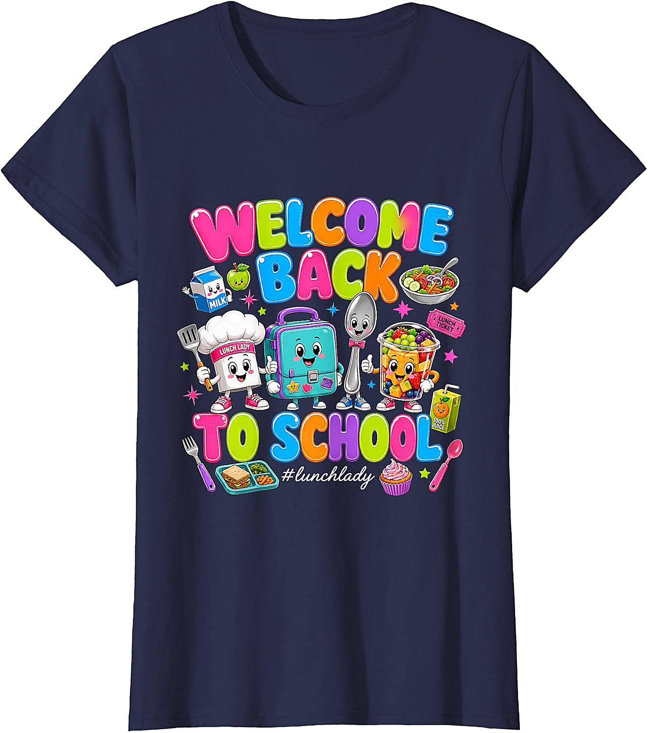 Cute Welcome Back Lunch Lady T-Shirt - School Staff Tee
