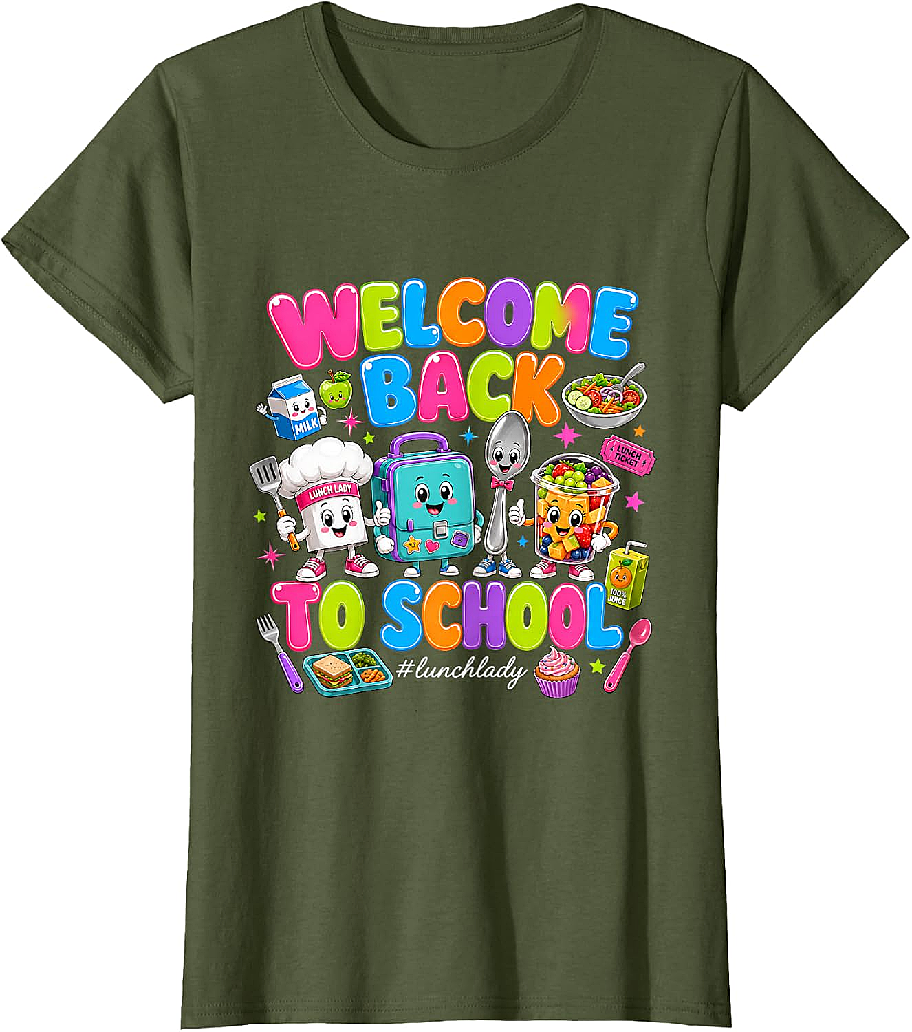Cute Welcome Back Lunch Lady T-Shirt - School Staff Tee