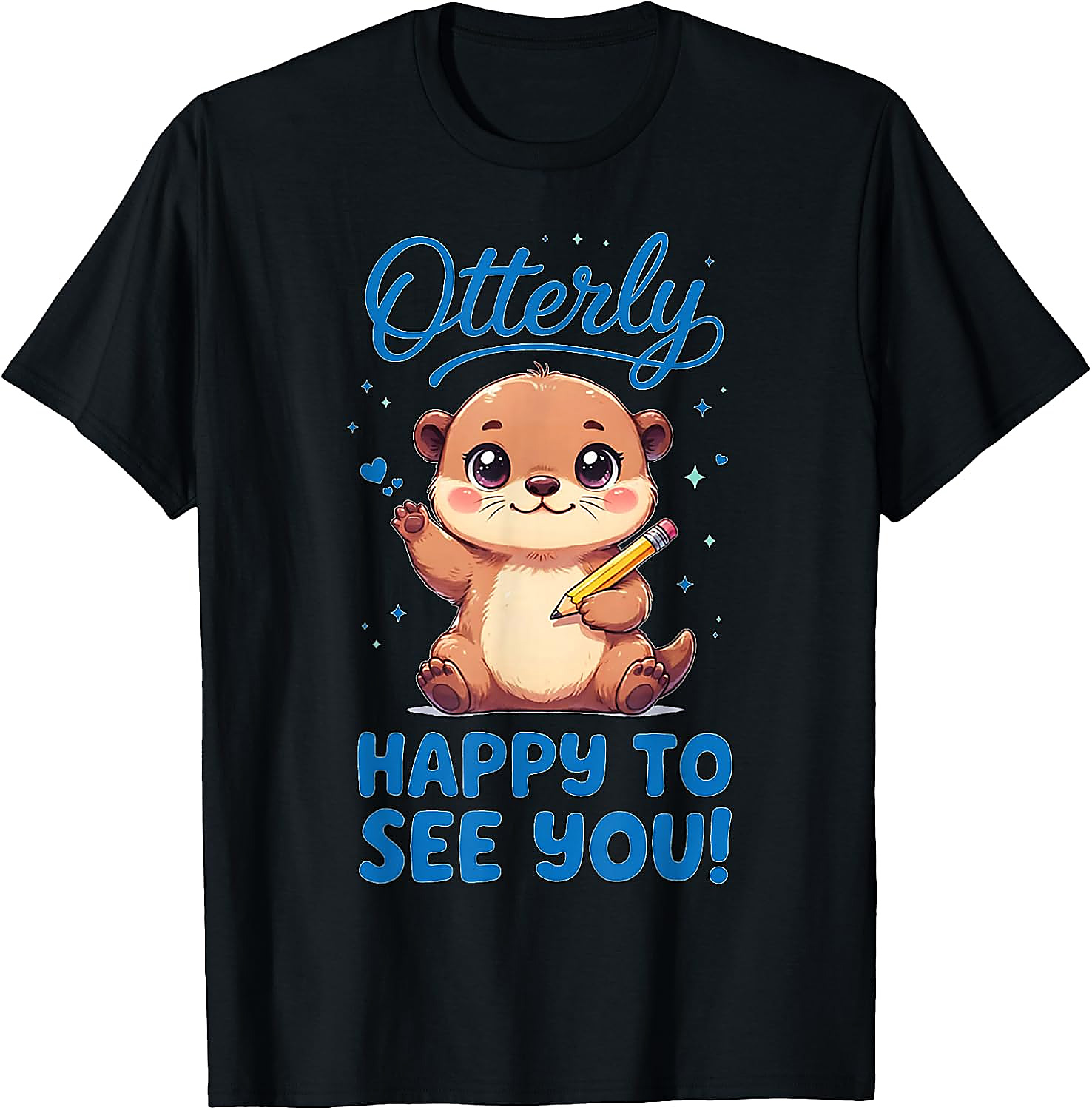 Otterly Happy Cute Otter Back to School T-Shirt | Funny Tee