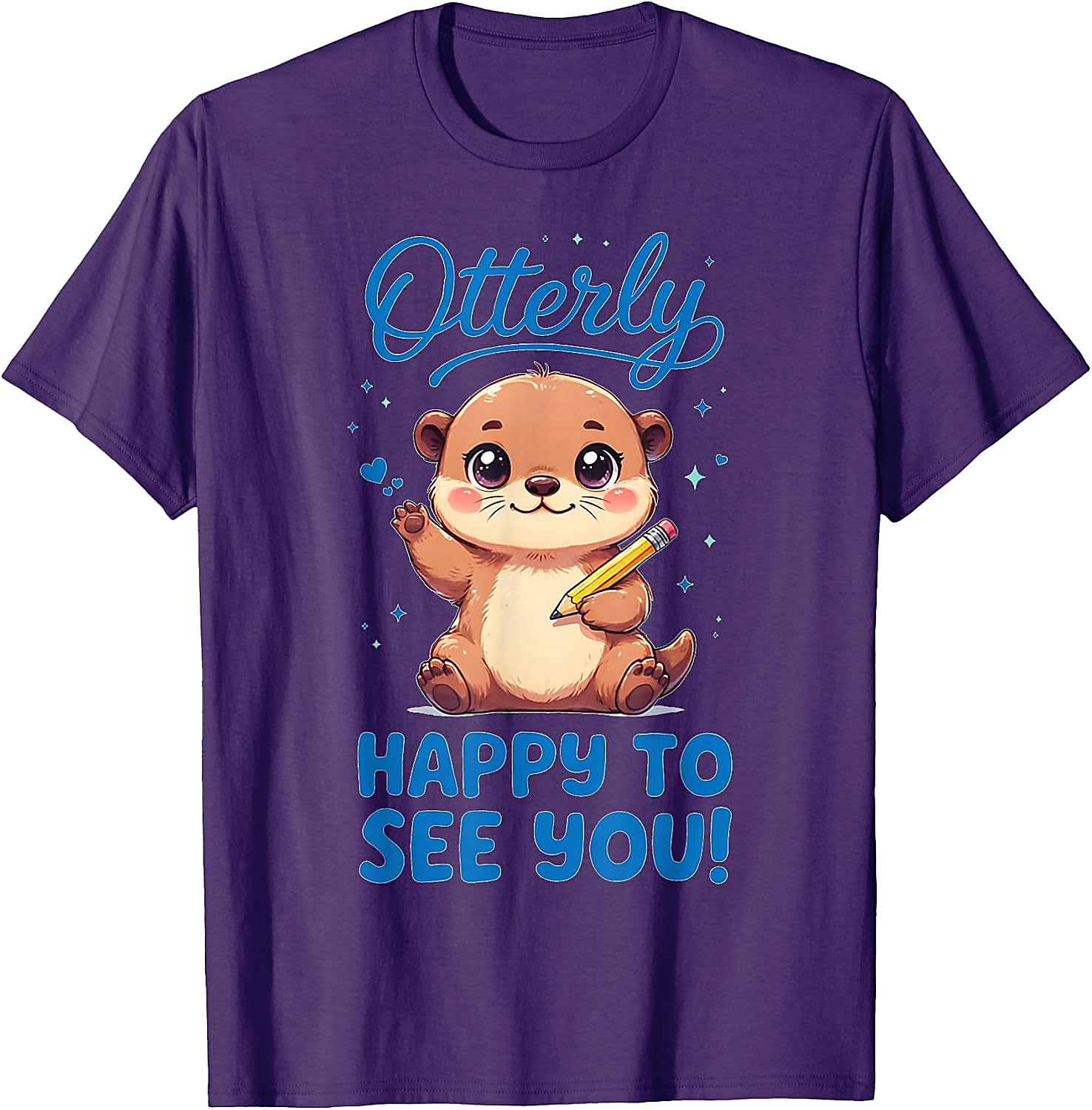 Otterly Happy Cute Otter Back to School T-Shirt | Funny Tee