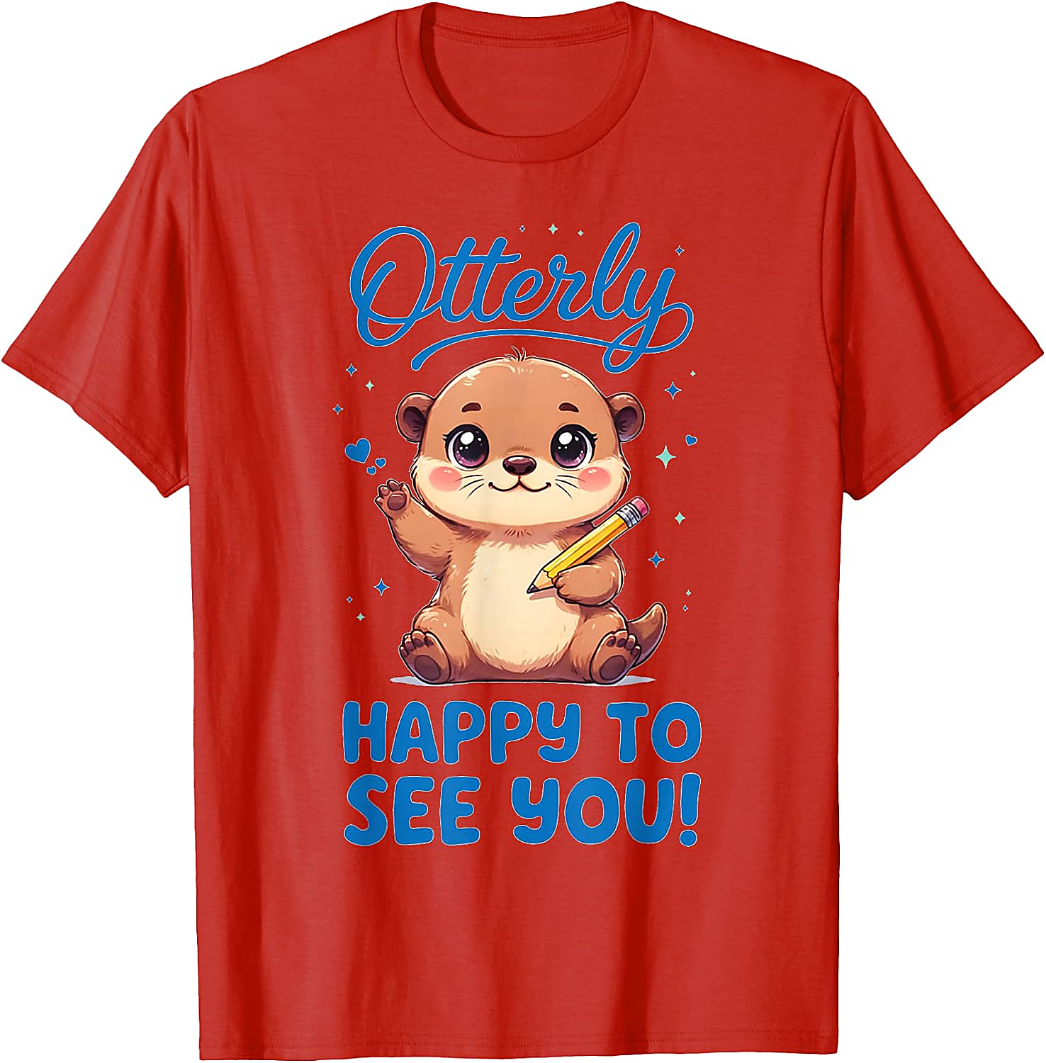 Otterly Happy Cute Otter Back to School T-Shirt | Funny Tee