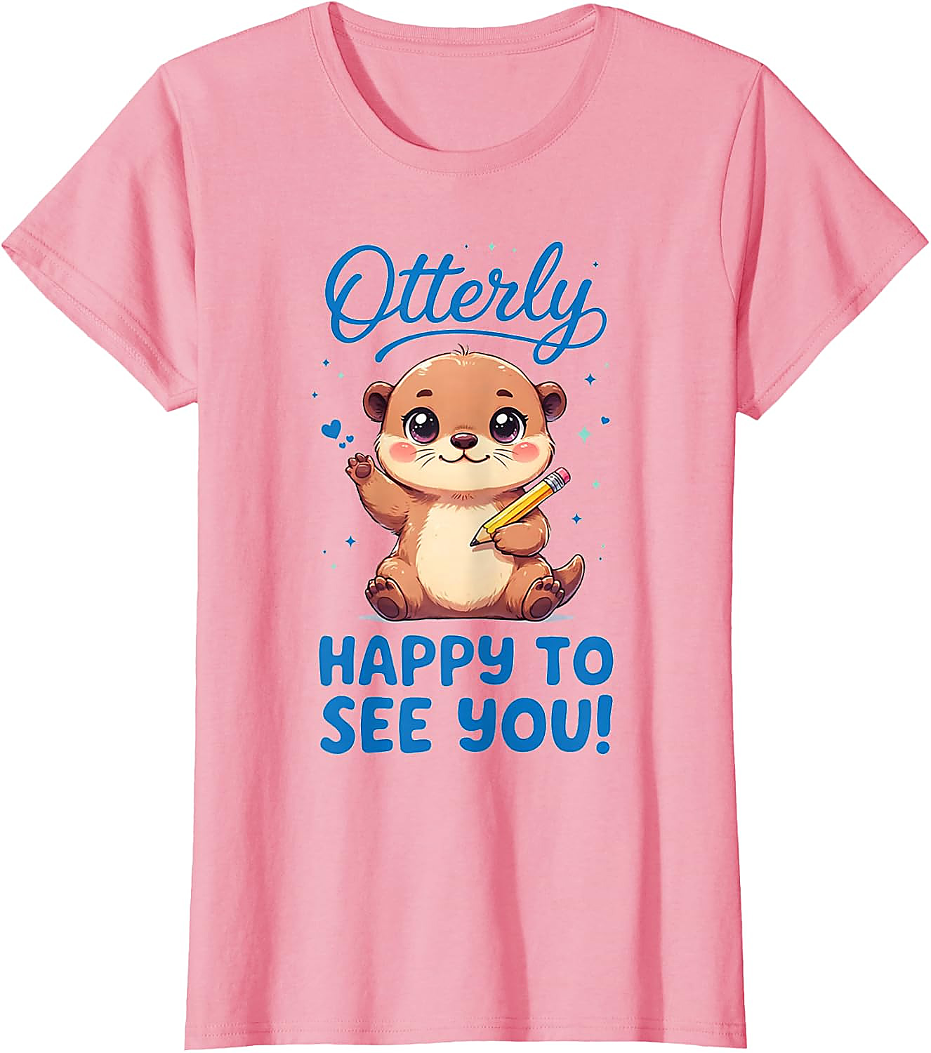 Otterly Happy Cute Otter Back to School T-Shirt | Funny Tee