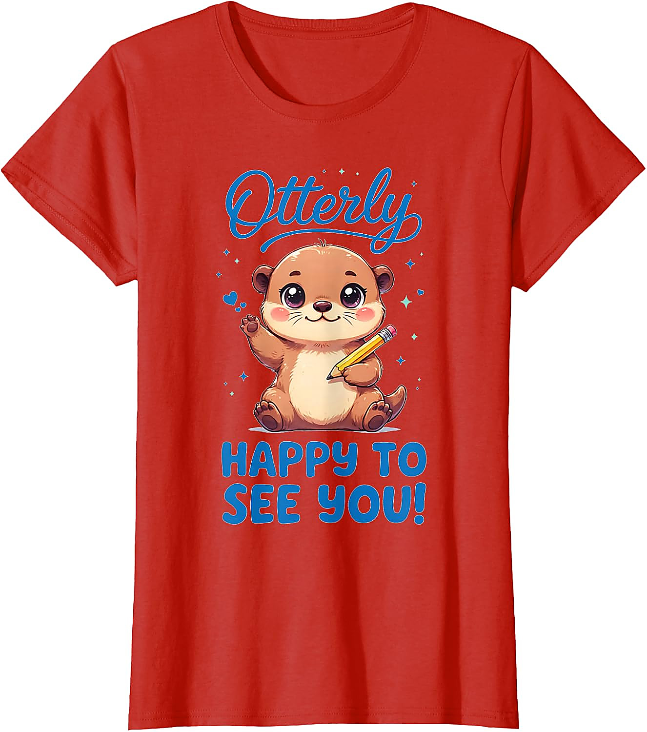 Otterly Happy Cute Otter Back to School T-Shirt | Funny Tee