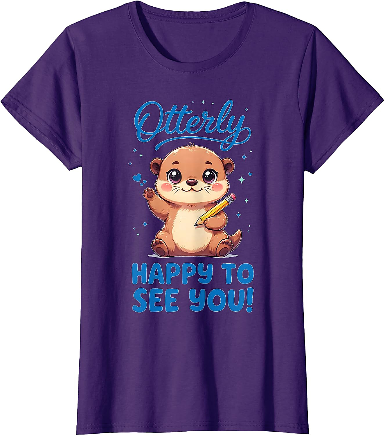 Otterly Happy Cute Otter Back to School T-Shirt | Funny Tee