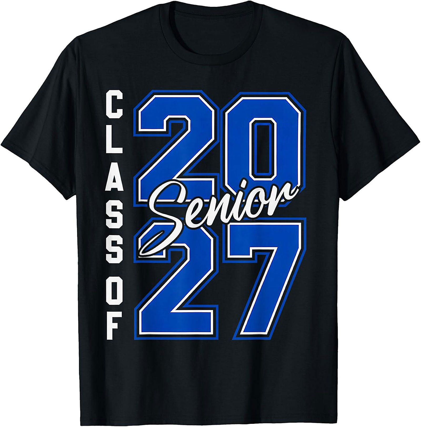 Senior Class of 2027 T-Shirt - Blue & White Graduation Tee