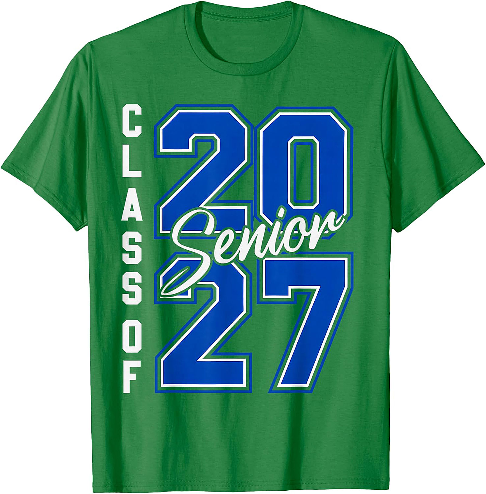 Senior Class of 2027 T-Shirt - Blue & White Graduation Tee