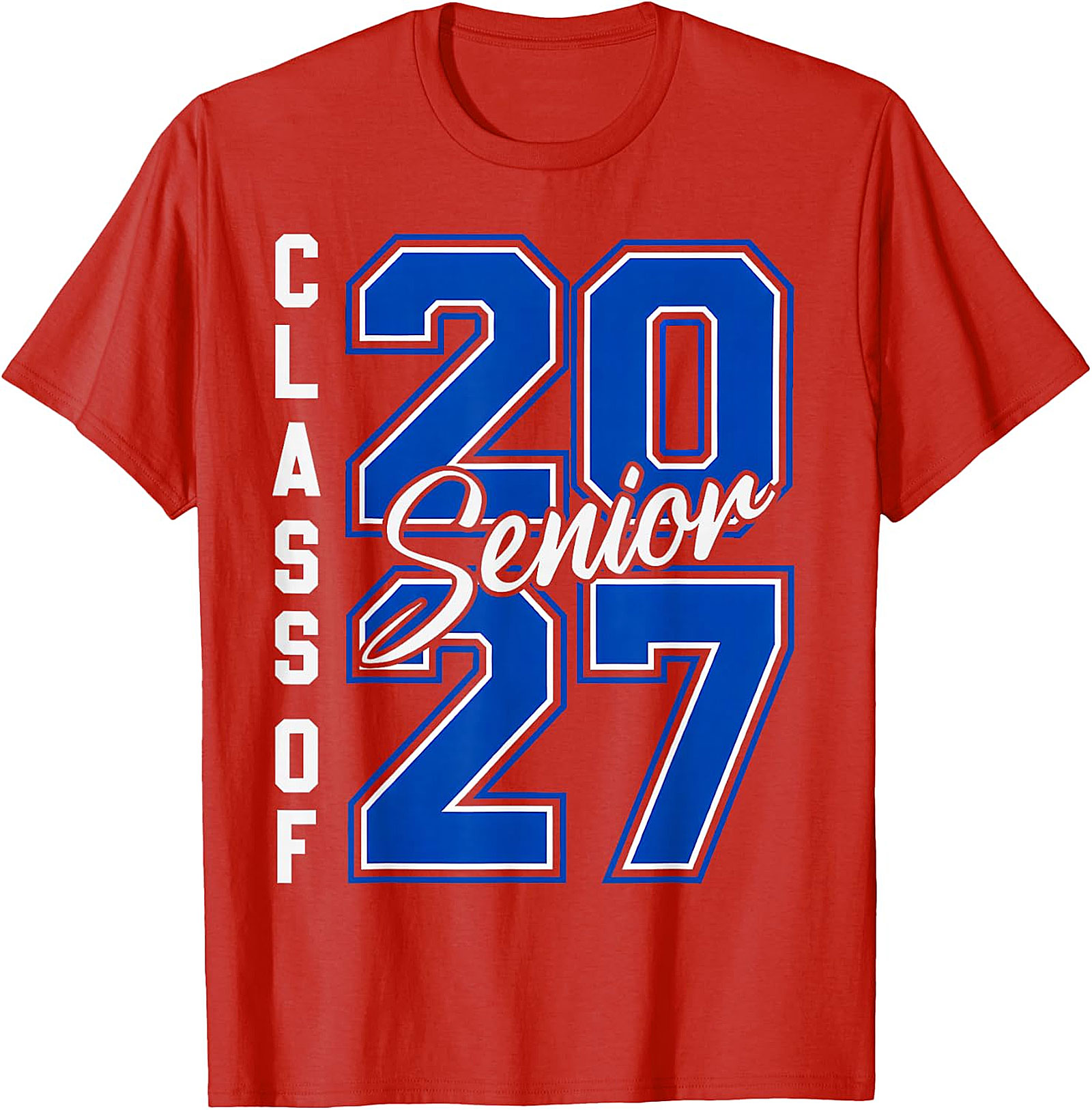 Senior Class of 2027 T-Shirt - Blue & White Graduation Tee