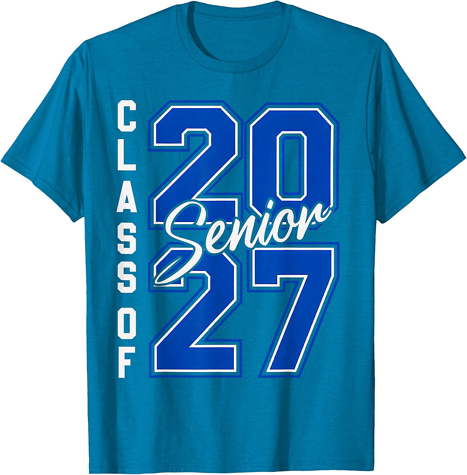 Senior Class of 2027 T-Shirt - Blue & White Graduation Tee