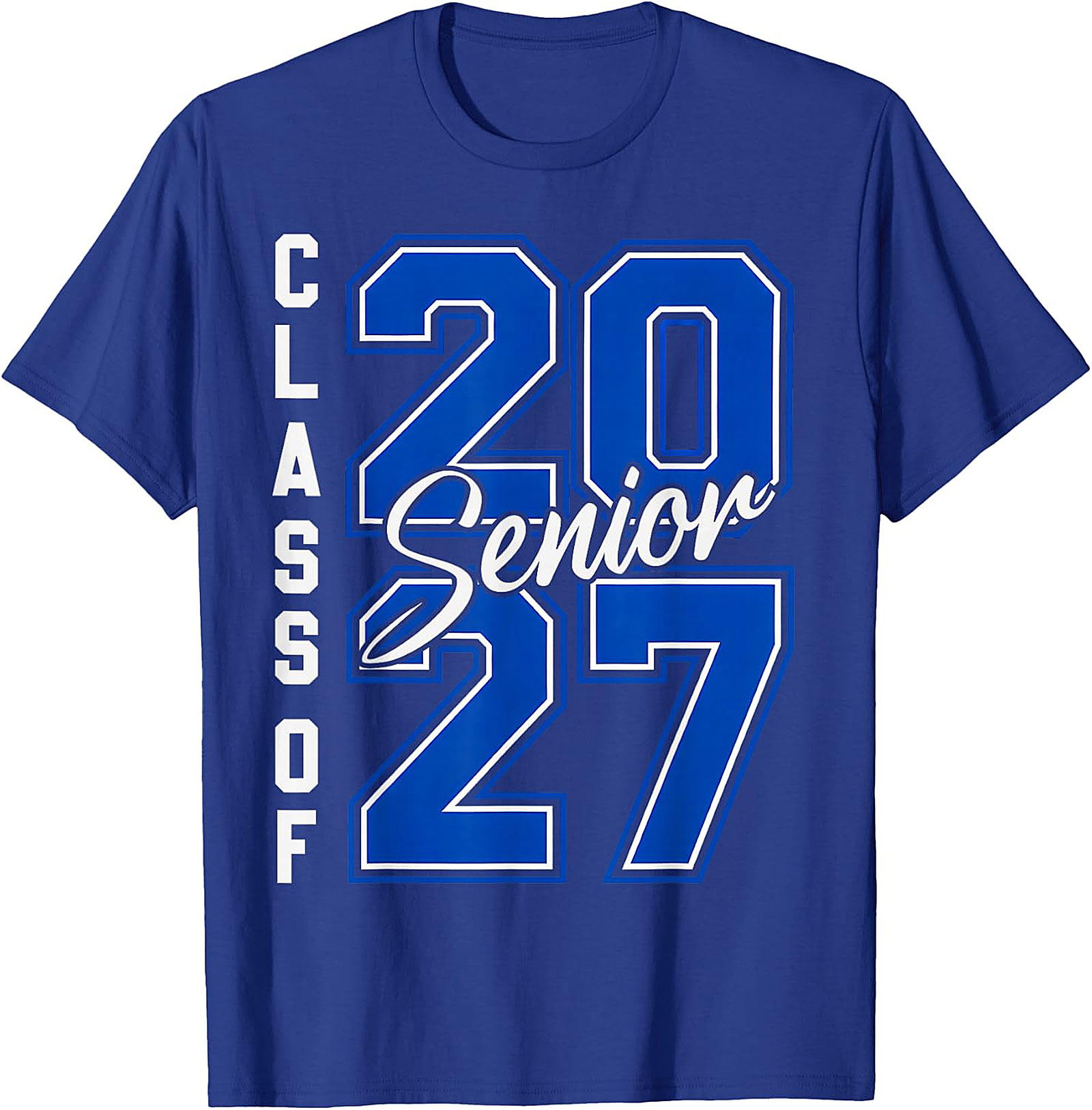 Senior Class of 2027 T-Shirt - Blue & White Graduation Tee