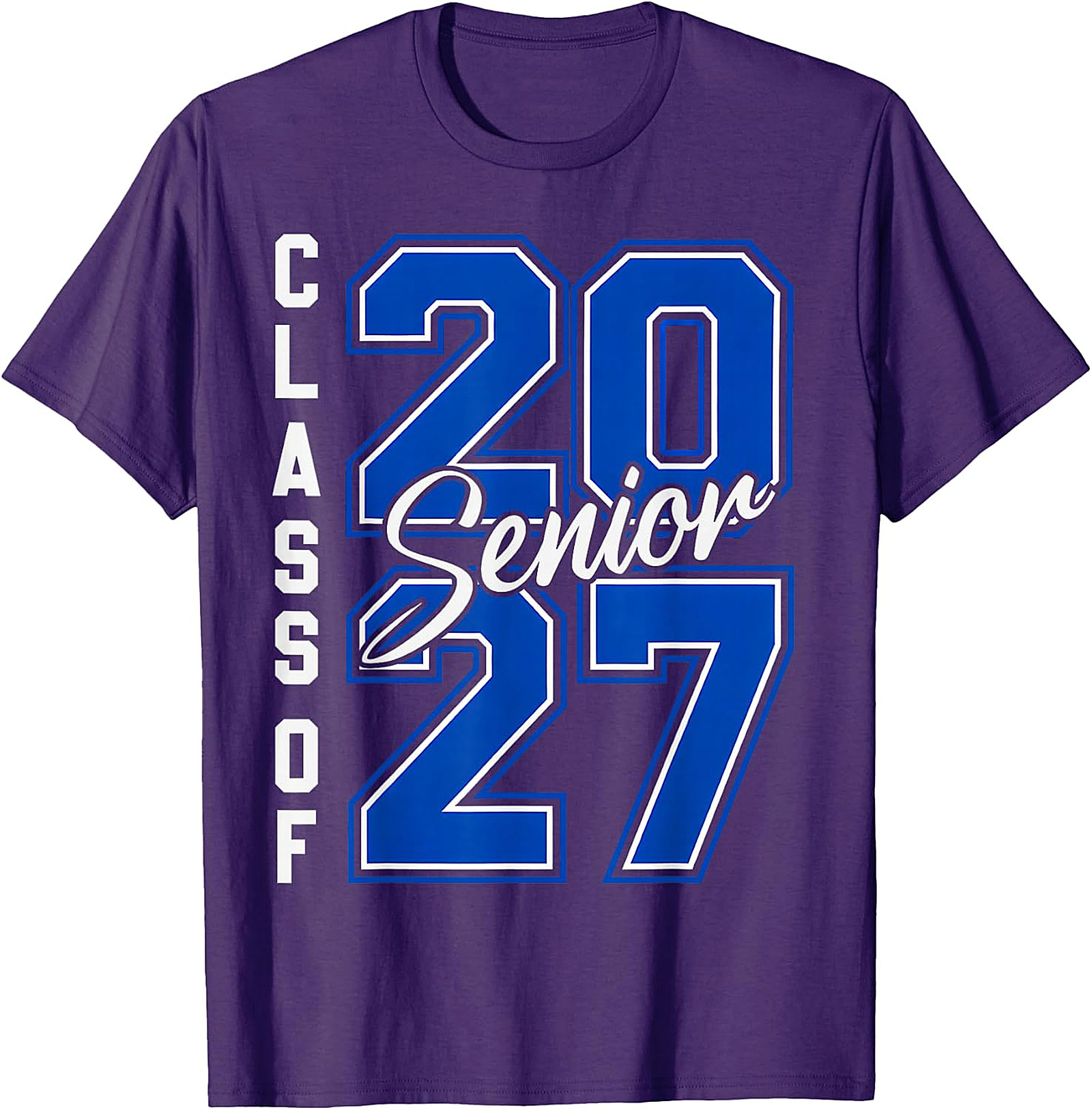 Senior Class of 2027 T-Shirt - Blue & White Graduation Tee