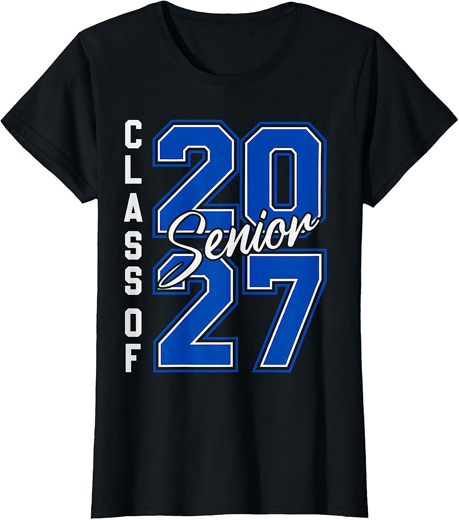 Senior Class of 2027 T-Shirt - Blue & White Graduation Tee